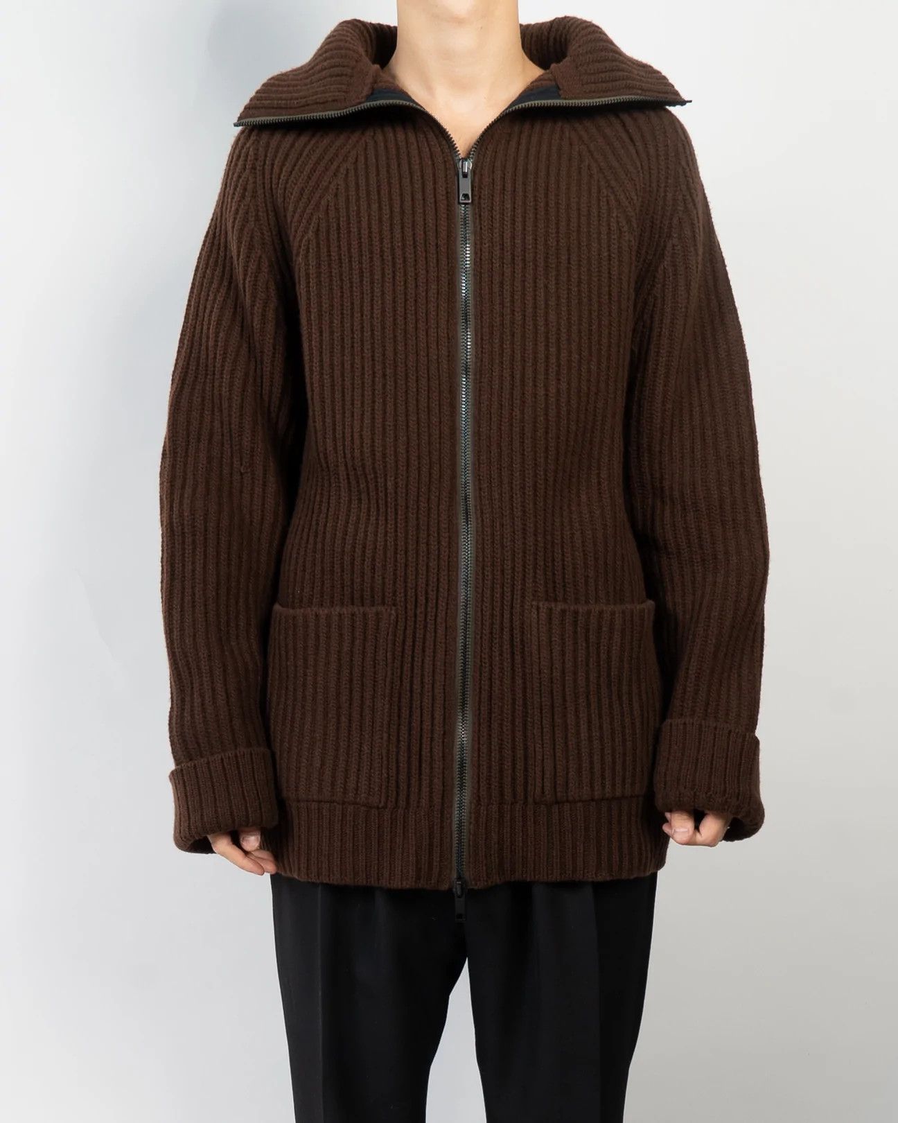 Haider Ackermann FW20 Chunky Knit Brown Cardigan Sample Size US S / EU 44-46 / 1 - 3 Thumbnail