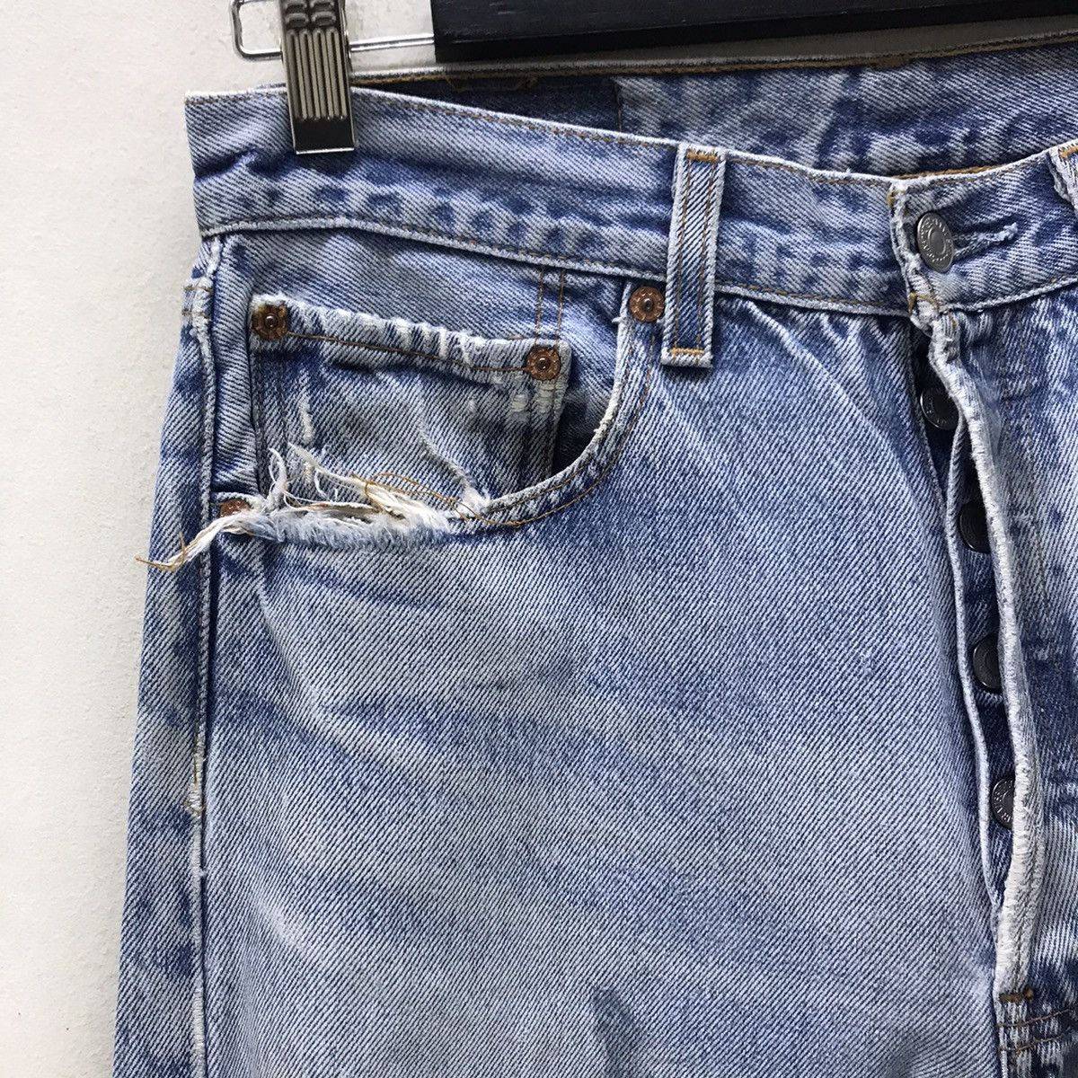 Levi's Vintage Levis 501xx Thrashed Jeans Kurt Cobain Size US 31 - 4 Thumbnail