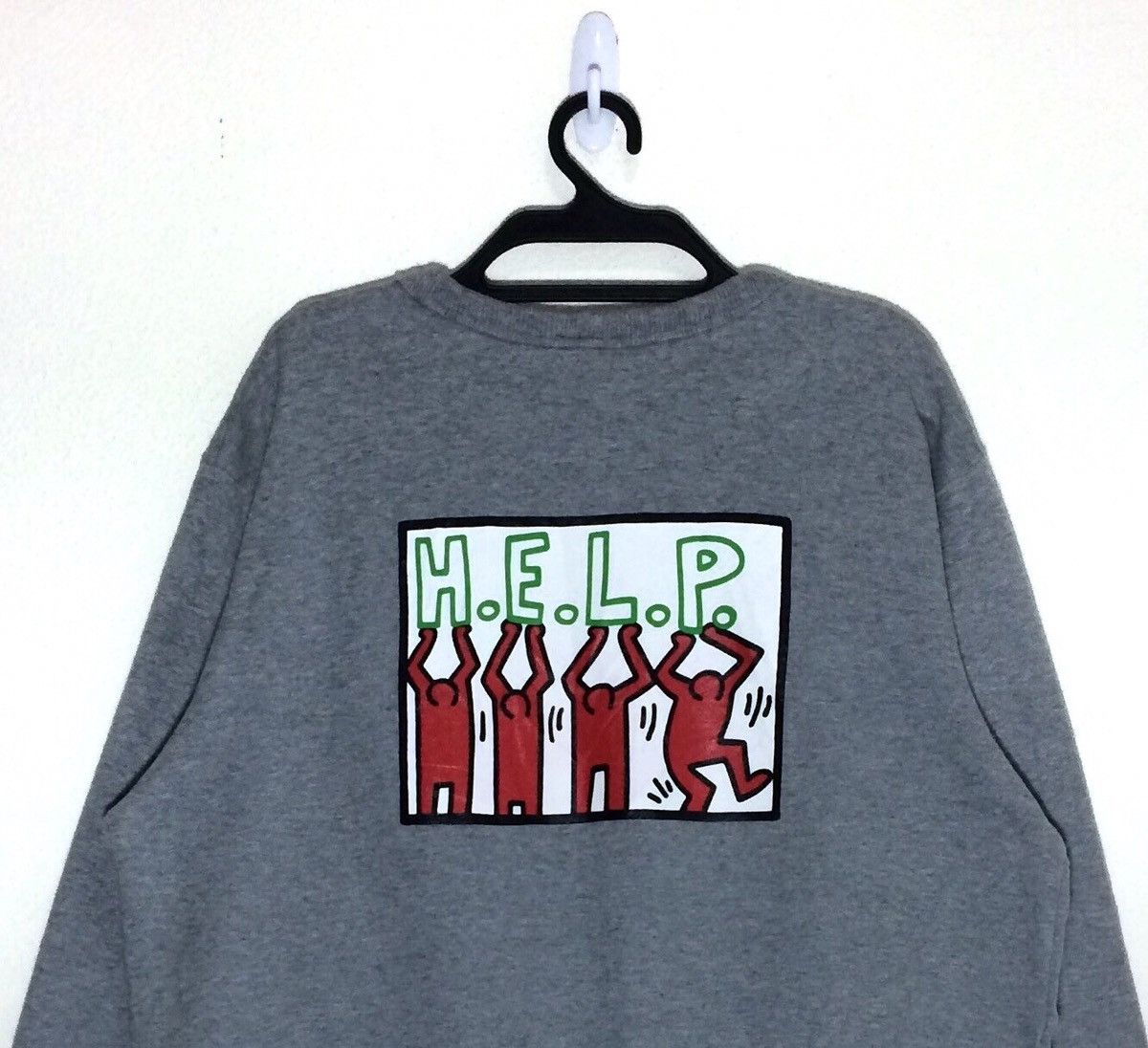 Keith Haring K.haring PopArt H.E.L.P. Skateboard PunkRock Pullover Jumpe Size US M / EU 48-50 / 2 - 2 Thumbnail