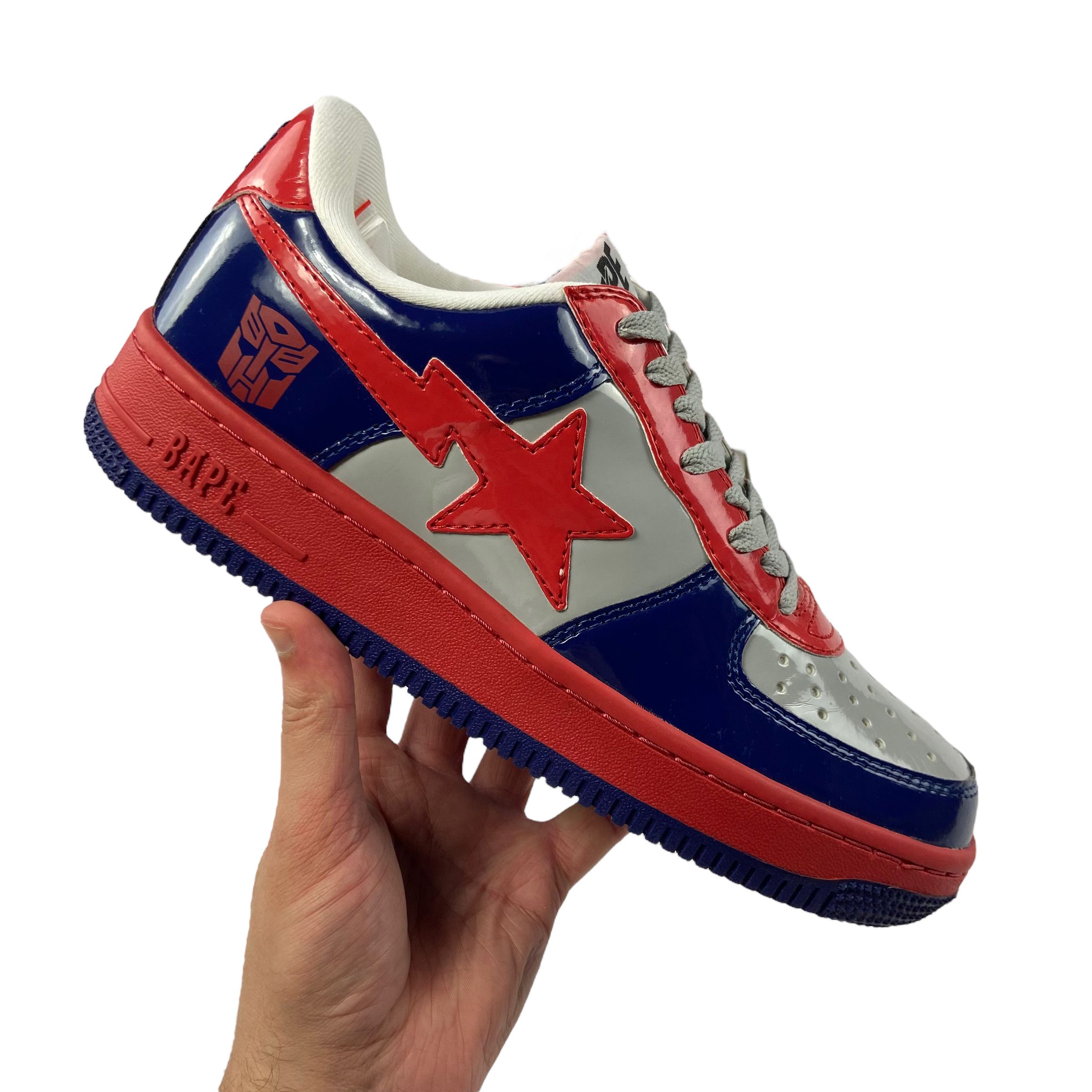 image of New 2013 Bape x Transformers Bapesta Shoes in Blue, Men's (Size 9.5)