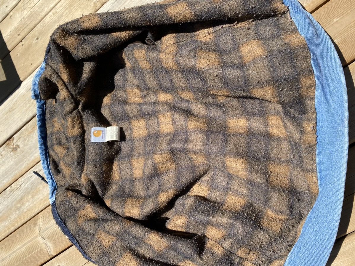 Carhartt × Vintage 90s Carhartt Denim Jacket Hooded / Vintage Distressed y2k Size US L / EU 52-54 / 3 - 7 Thumbnail