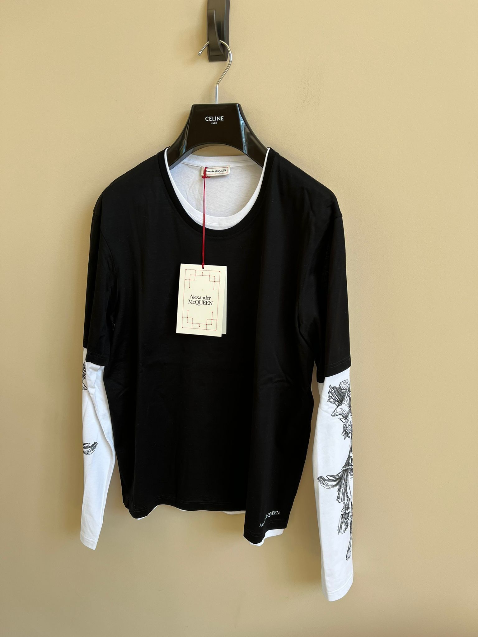Alexander McQueen Long Sleeve Shirt in Black & White Size US M / EU 48-50 / 2 - 2 Thumbnail