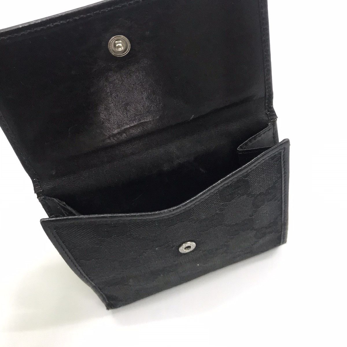 Gucci Vintage Gucci Black Monogram Clipper Wallet Size ONE SIZE - 7 Thumbnail