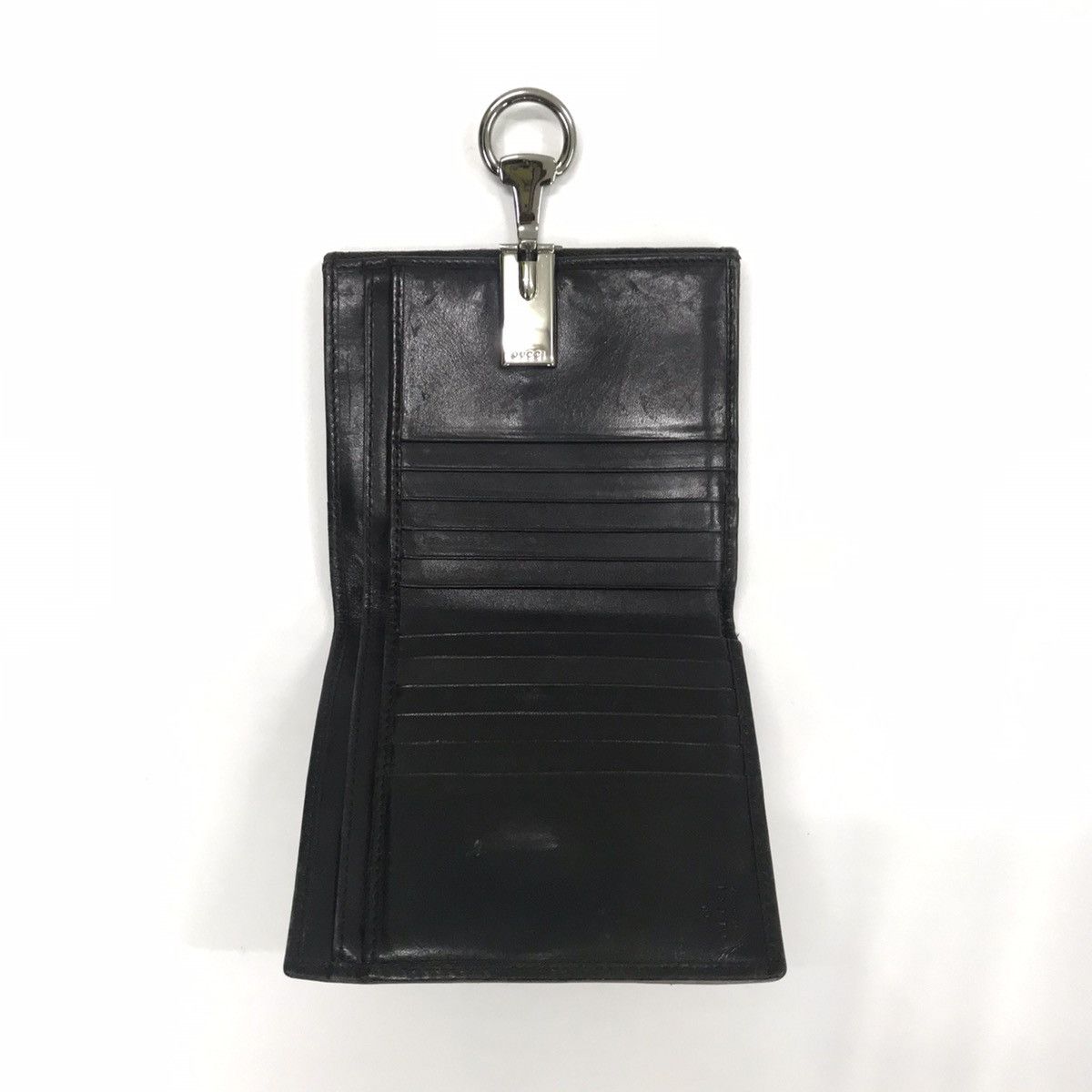 Gucci Vintage Gucci Black Monogram Clipper Wallet Size ONE SIZE - 4 Thumbnail