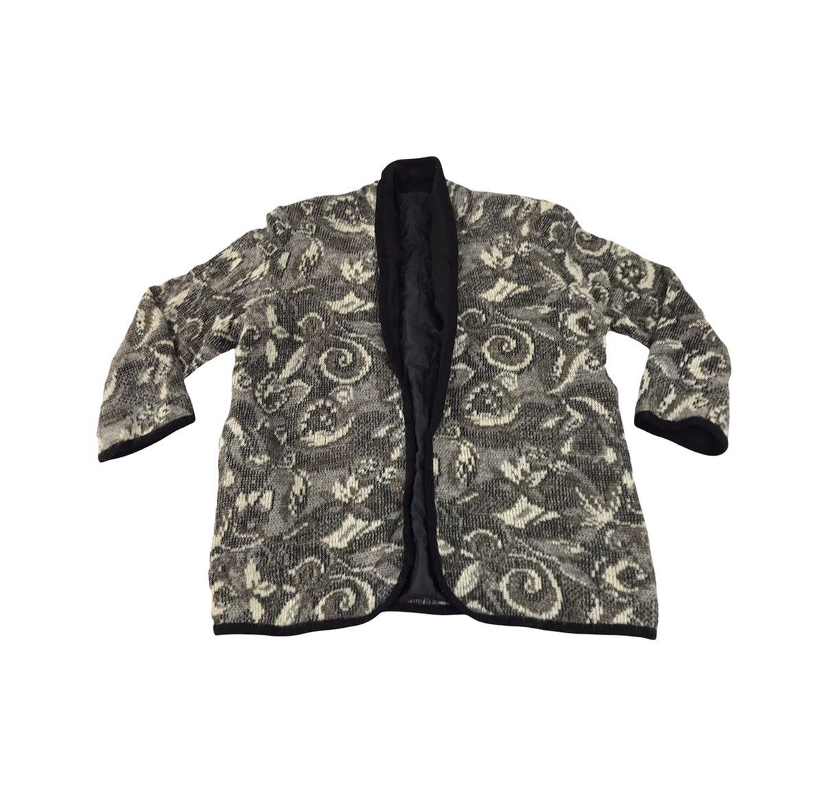 Japanese Brand Sasarone Haori Hanten Padded Jacket Cardigan Floral Art Size US XL / EU 56 / 4 - 1 Thumbnail