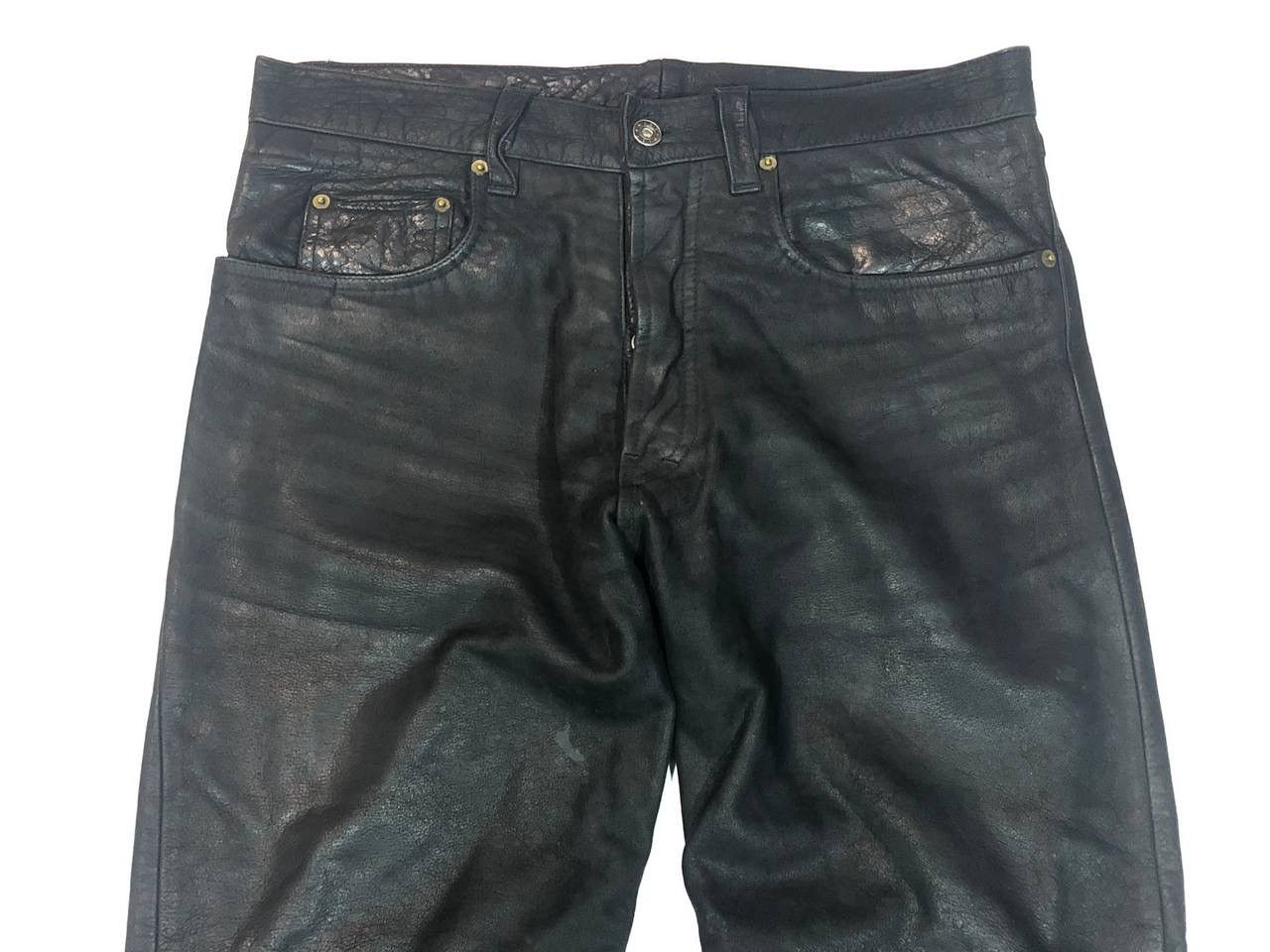 Japanese Brand × Leather × Vintage Kiiffalo Leather Pants Vintage Size US 33 - 2 Thumbnail