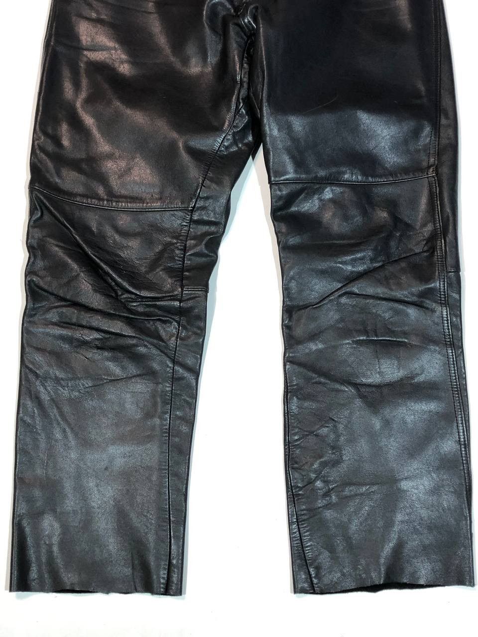 Japanese Brand × Leather Biker Leather Pants Black Size US 33 - 3 Thumbnail