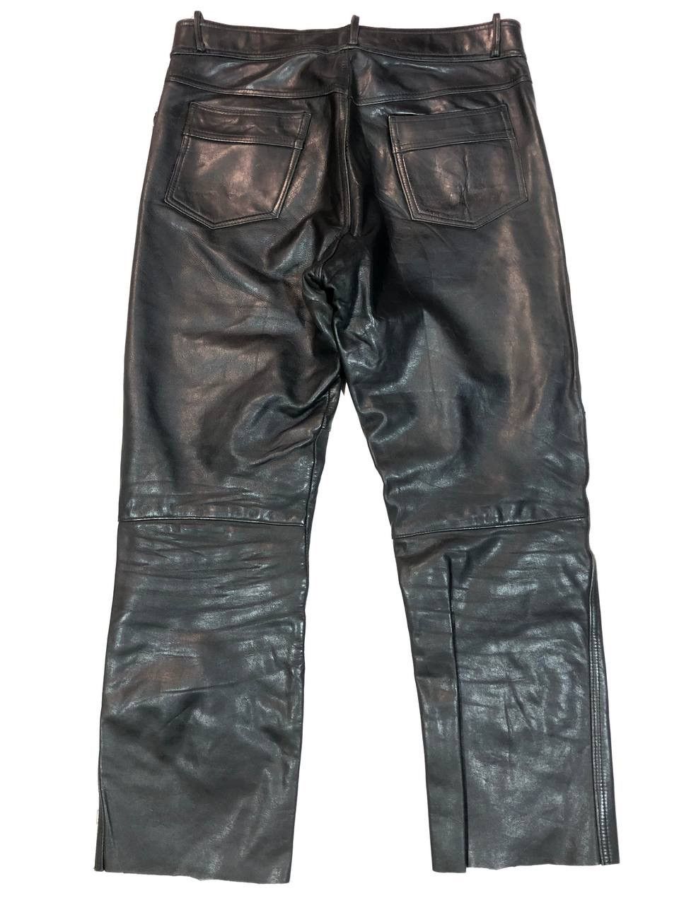 Japanese Brand × Leather Biker Leather Pants Black Size US 33 - 5 Thumbnail