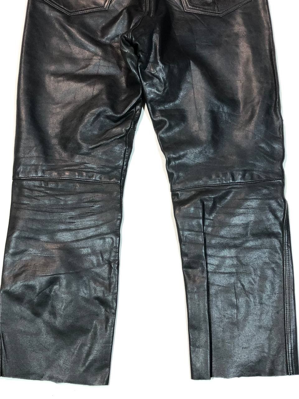 Japanese Brand × Leather Biker Leather Pants Black Size US 33 - 9 Thumbnail