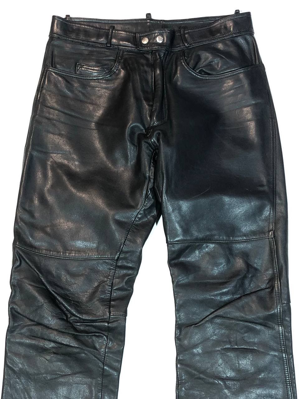 Japanese Brand × Leather Biker Leather Pants Black Size US 33 - 2 Thumbnail