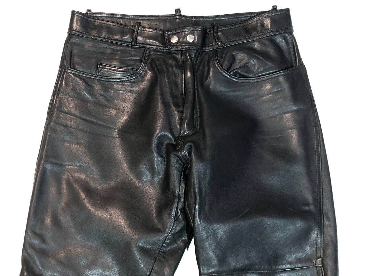 Japanese Brand × Leather Biker Leather Pants Black Size US 33 - 4 Thumbnail