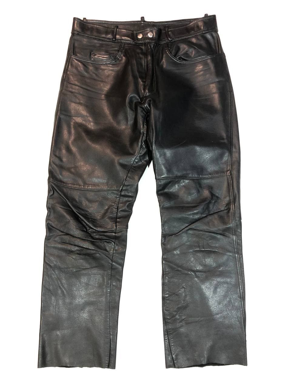 Japanese Brand × Leather Biker Leather Pants Black Size US 33 - 1 Thumbnail