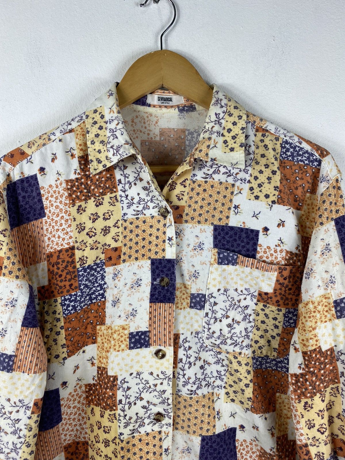 Japanese Brand Japanese Brand X Sevradical patchwork button ups shirt Size US L / EU 52-54 / 3 - 3 Thumbnail