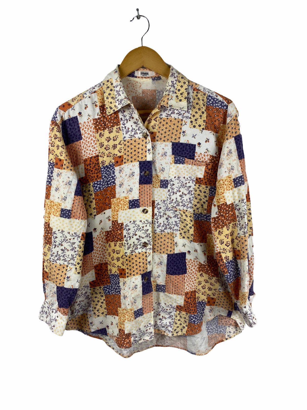 Japanese Brand Japanese Brand X Sevradical patchwork button ups shirt Size US L / EU 52-54 / 3 - 1 Thumbnail