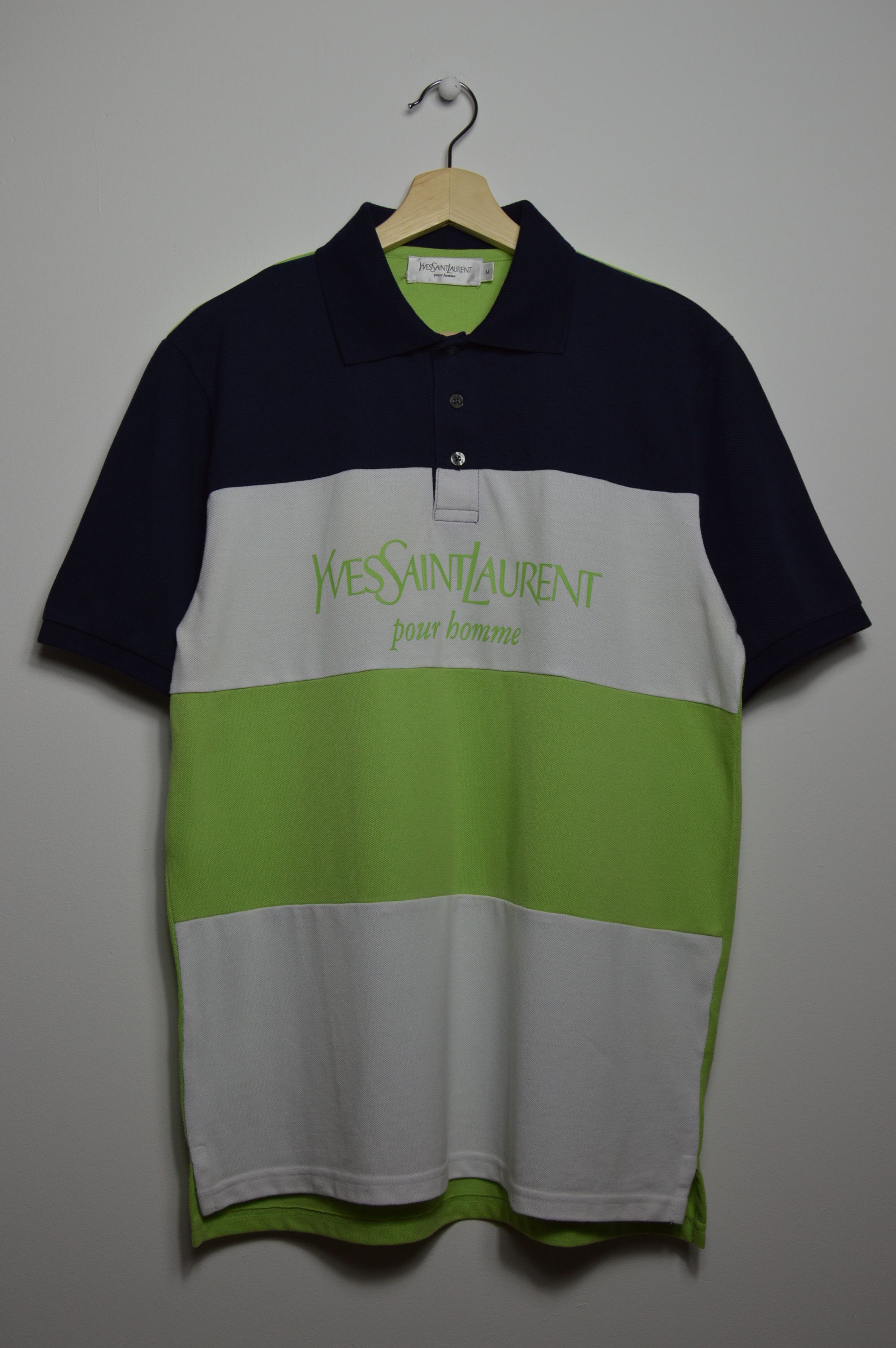 Yves Saint Laurent rare multicolor spell out polo Size US L / EU 52-54 / 3 - 6 Thumbnail