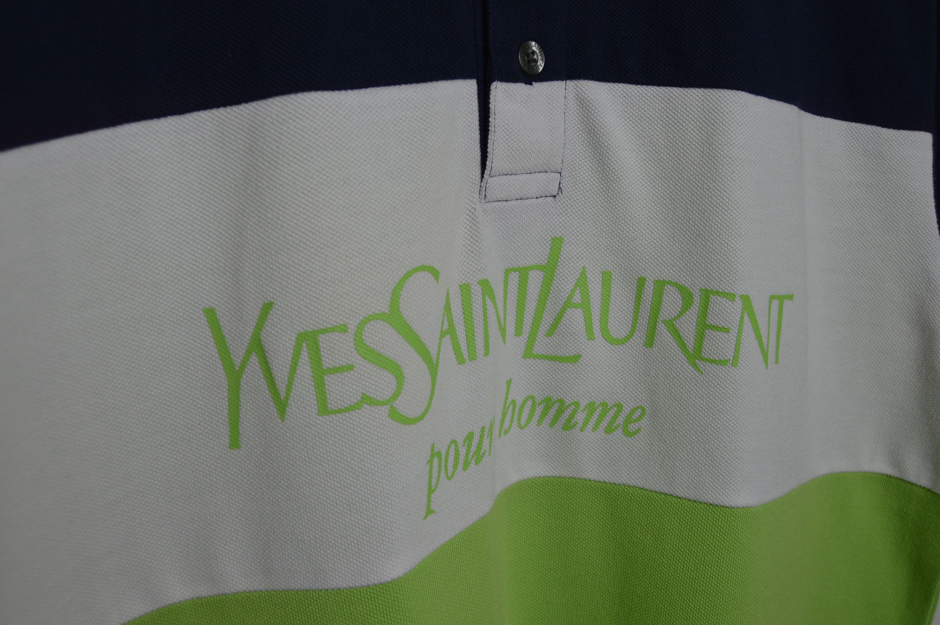 Yves Saint Laurent rare multicolor spell out polo Size US L / EU 52-54 / 3 - 4 Thumbnail