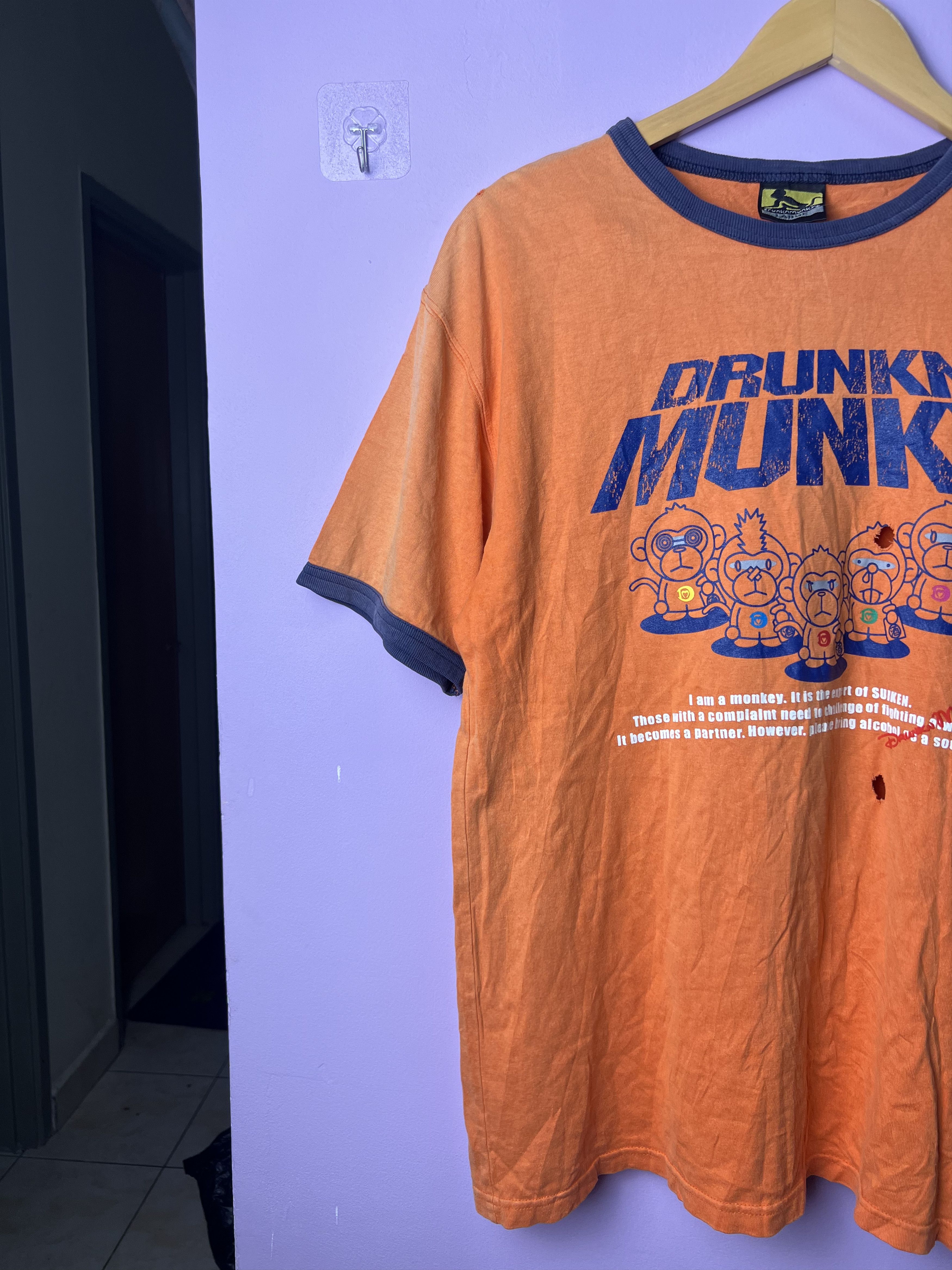 DrunknMunky 🔥Rare Distressed Drunkn Munky Ringer Tees Size US M / EU 48-50 / 2 - 3 Thumbnail