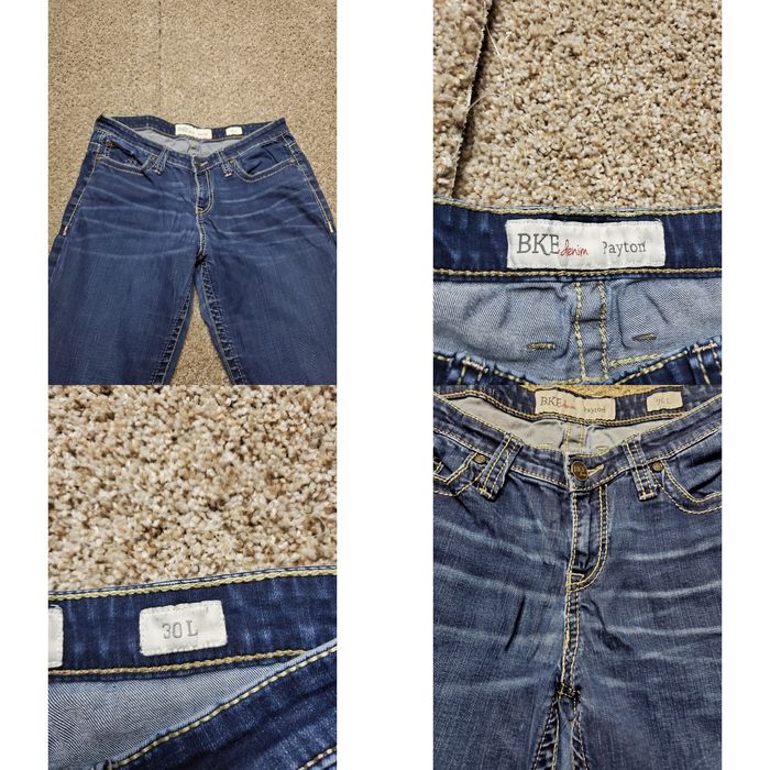 Buckle BKE Payton Jeans 30X33.5 Womens Denim Bootcut Med Wash Bold Stitch Stretch Grailed