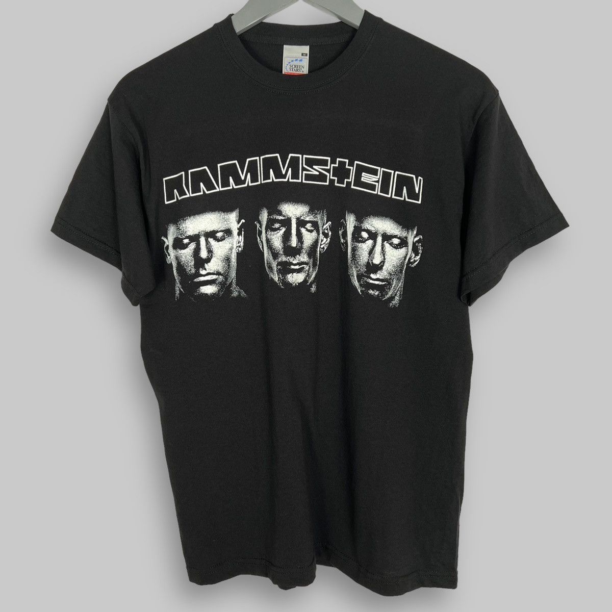 Vintage Early 00s Rammstein Faces Screen Stars Euro T Shirt