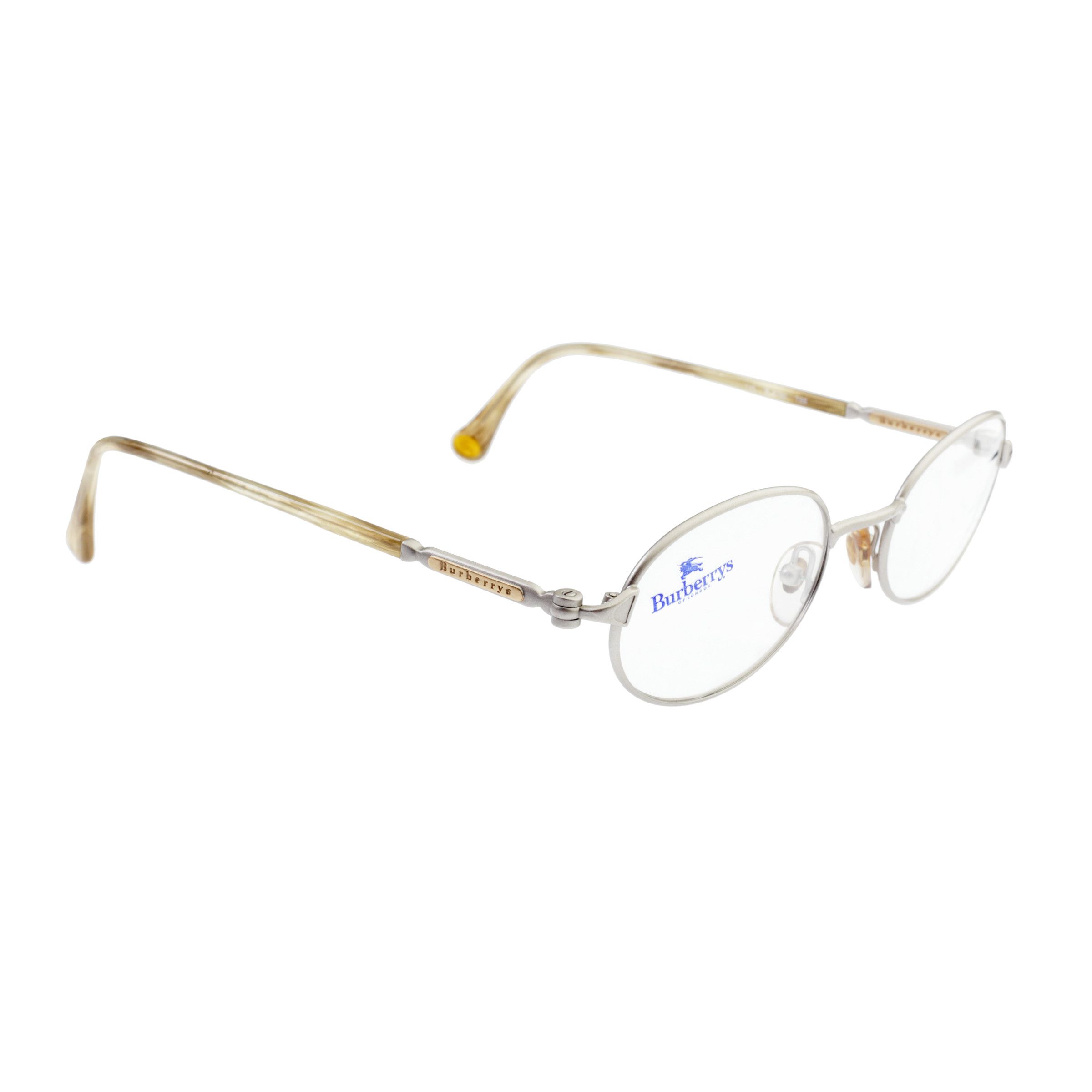 Burberry × Vintage Burberry '90s Silver Oval Frame Glasses Size ONE SIZE - 1 Thumbnail