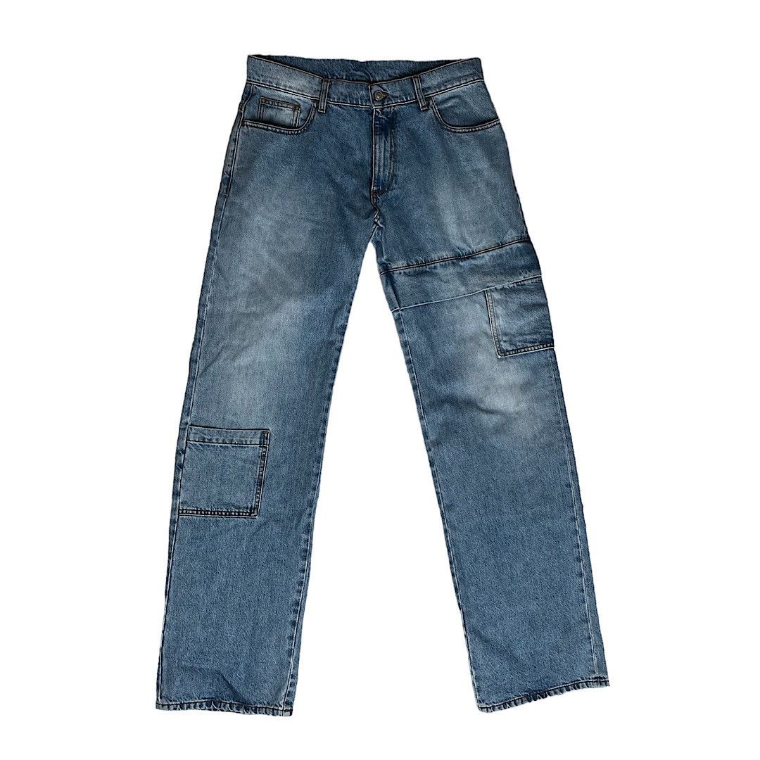 image of 1017 Alyx 9Sm x Alyx Blue Denim Cargo Jeans, Men's (Size 30)