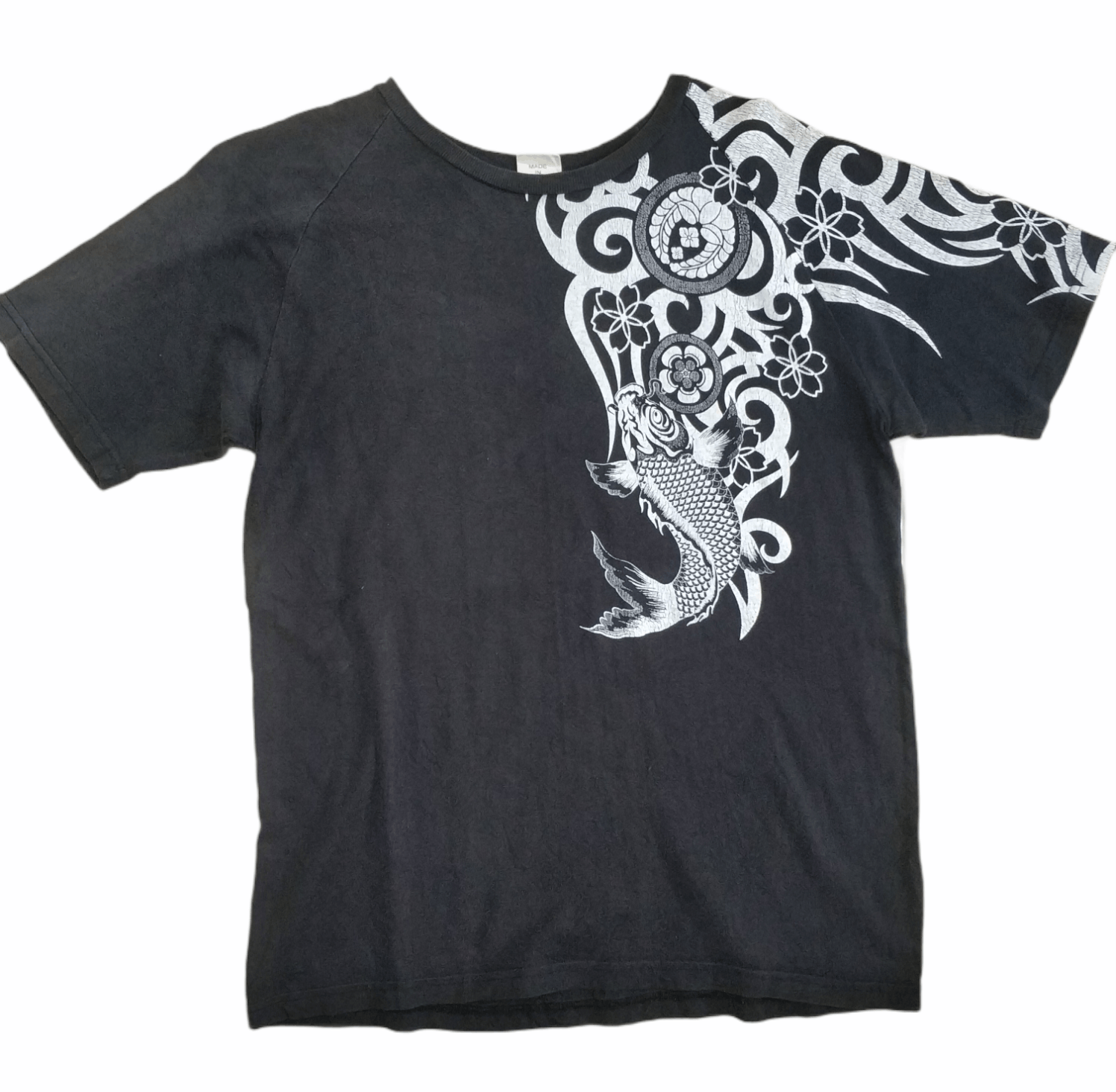 Japanese Brand 🔥Overprint Faded Tattoo Koi Fish Tees Size US M / EU 48-50 / 2 - 2 Thumbnail