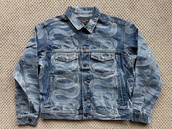 Supreme Hysteric Glamour Snake Denim Trucker Jacket