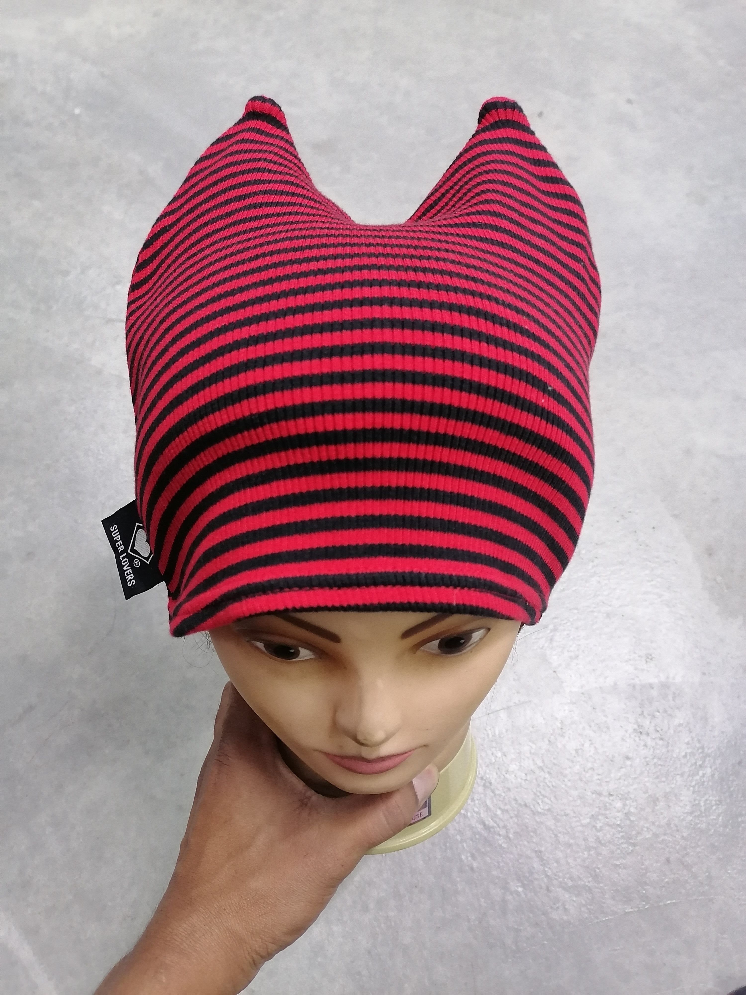 Japanese Brand Super Lovers Stripe Beanie Erd Hat Size ONE SIZE - 3 Thumbnail