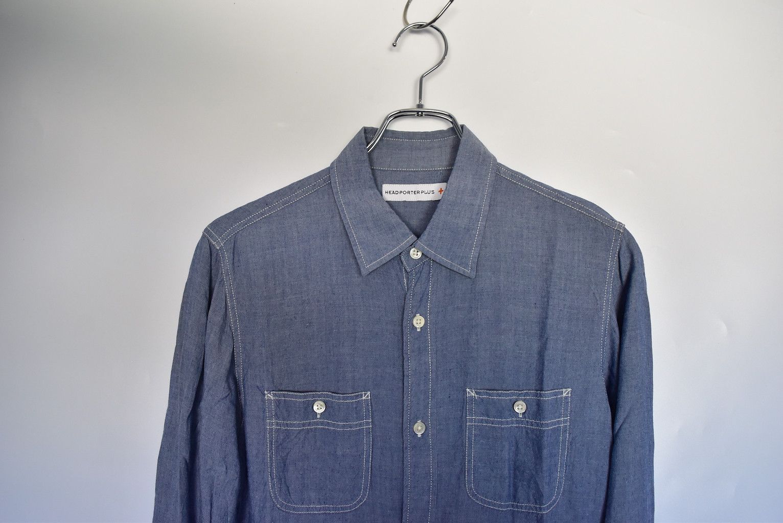 Head Porter × Hiroshi Fujiwara × Porter chambray plain work shirt 28863 - 844 50 Size US M / EU 48-50 / 2 - 5 Thumbnail