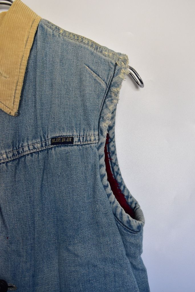 Blue Blue Japan damaged work vest denim jacket 28864 - 844 50 Size US M / EU 48-50 / 2 - 9 Thumbnail