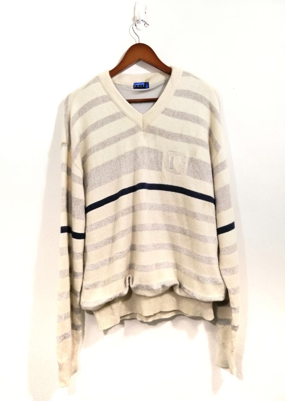 Lanvin Lanvin Wool Pullover Sweatshirt Stripe Design Small Logo 9 Size US M / EU 48-50 / 2 - 1 Thumbnail