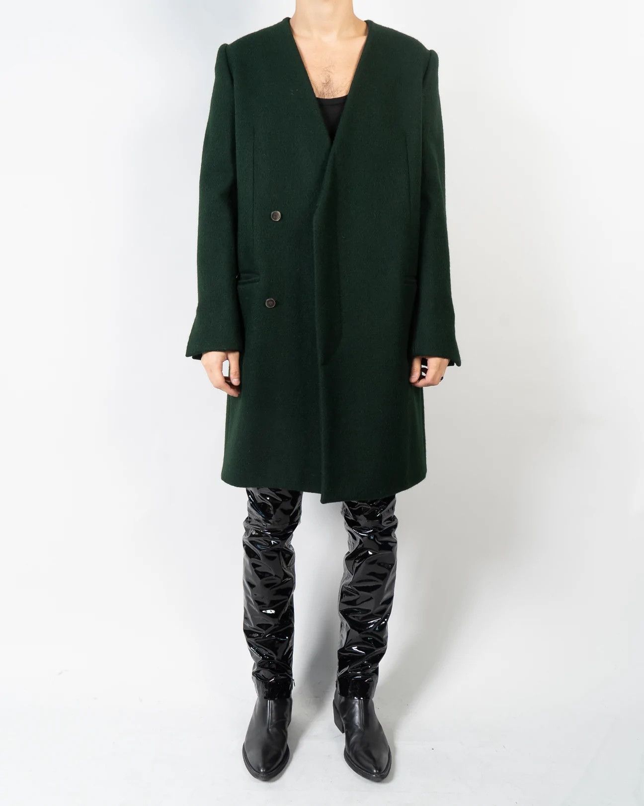 Haider Ackermann FW13 Green Wool Coat Sample Size US S / EU 44-46 / 1 - 4 Thumbnail