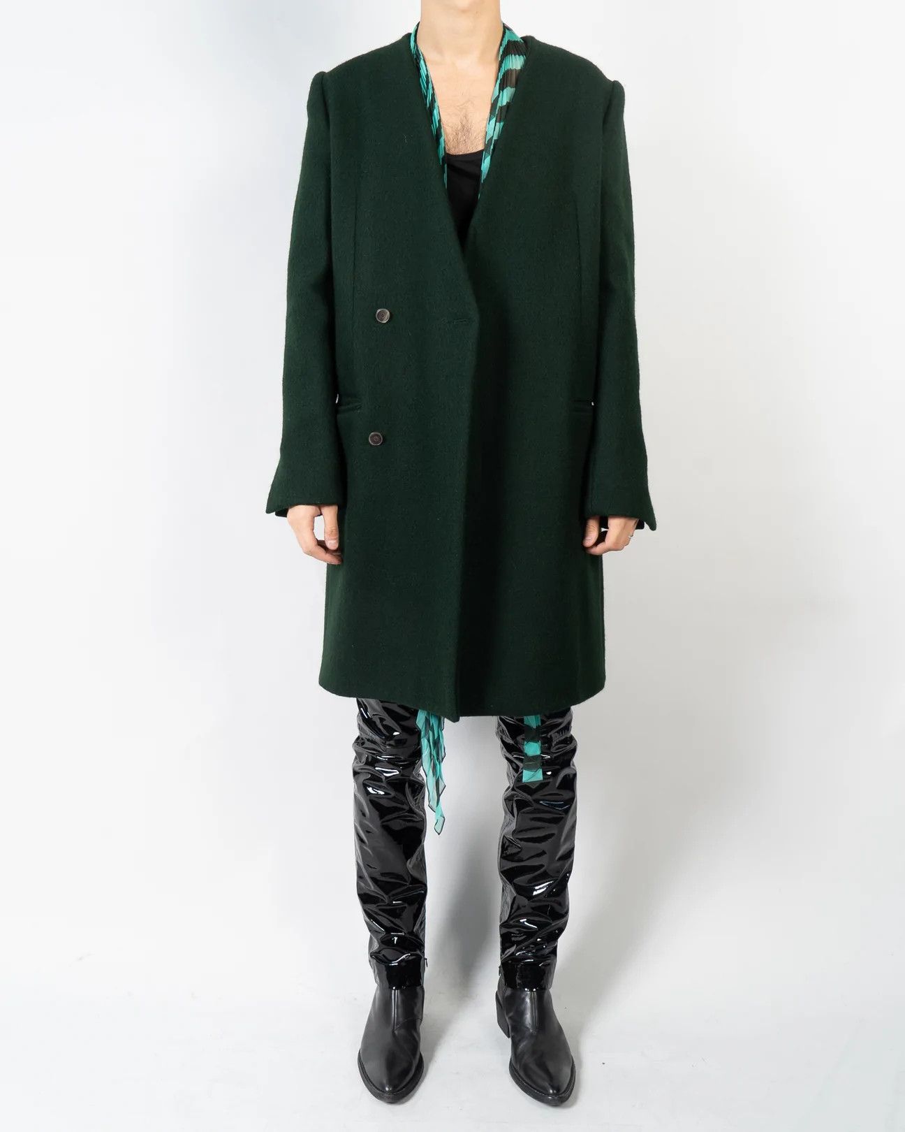 Haider Ackermann FW13 Green Wool Coat Sample Size US S / EU 44-46 / 1 - 3 Thumbnail