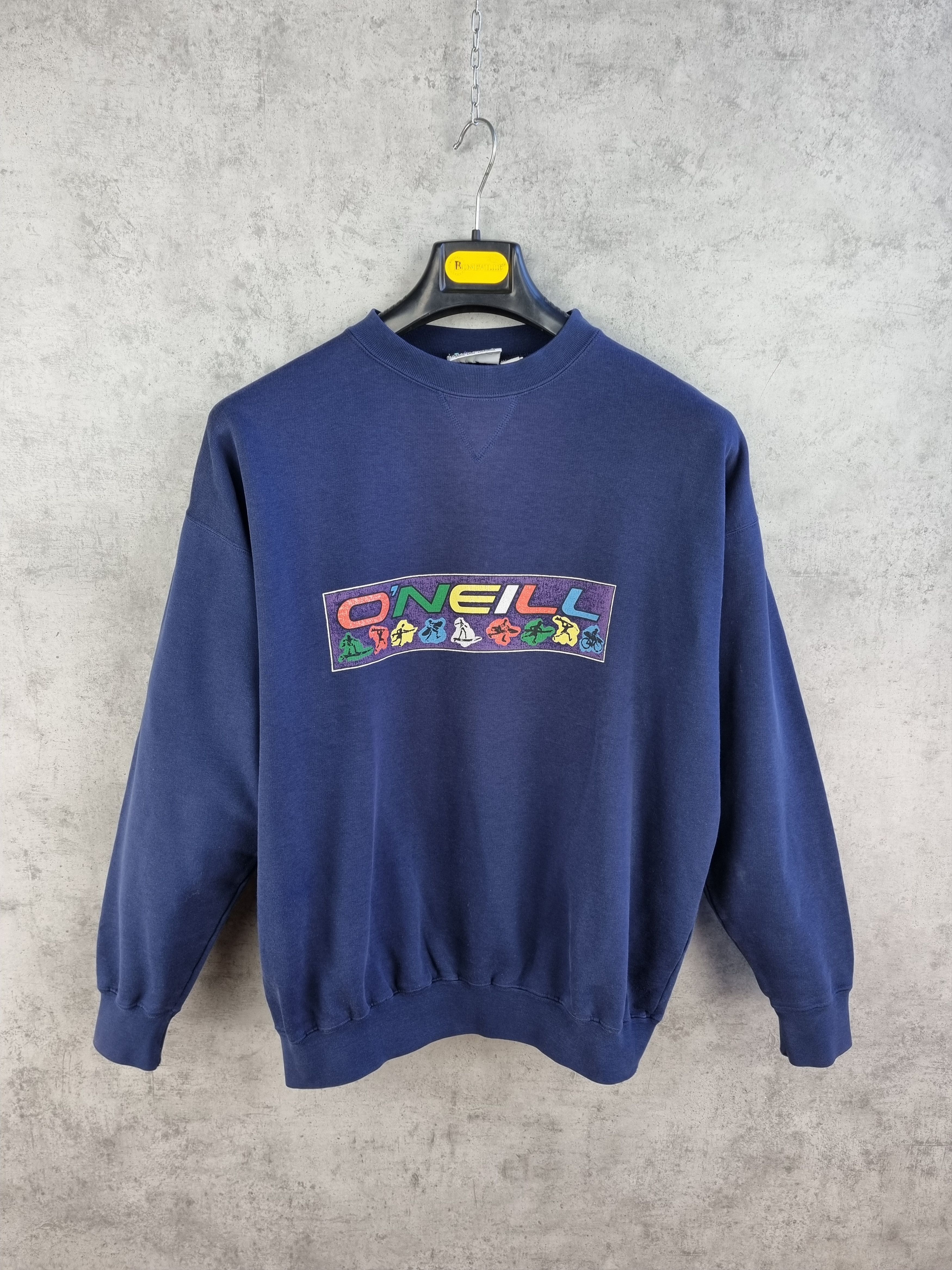 O'Neill × Quicksilver 90s Vintage ONEILL Box Logo Rare Sweatshirt Abstract 90s Size US L / EU 52-54 / 3 - 2 Thumbnail