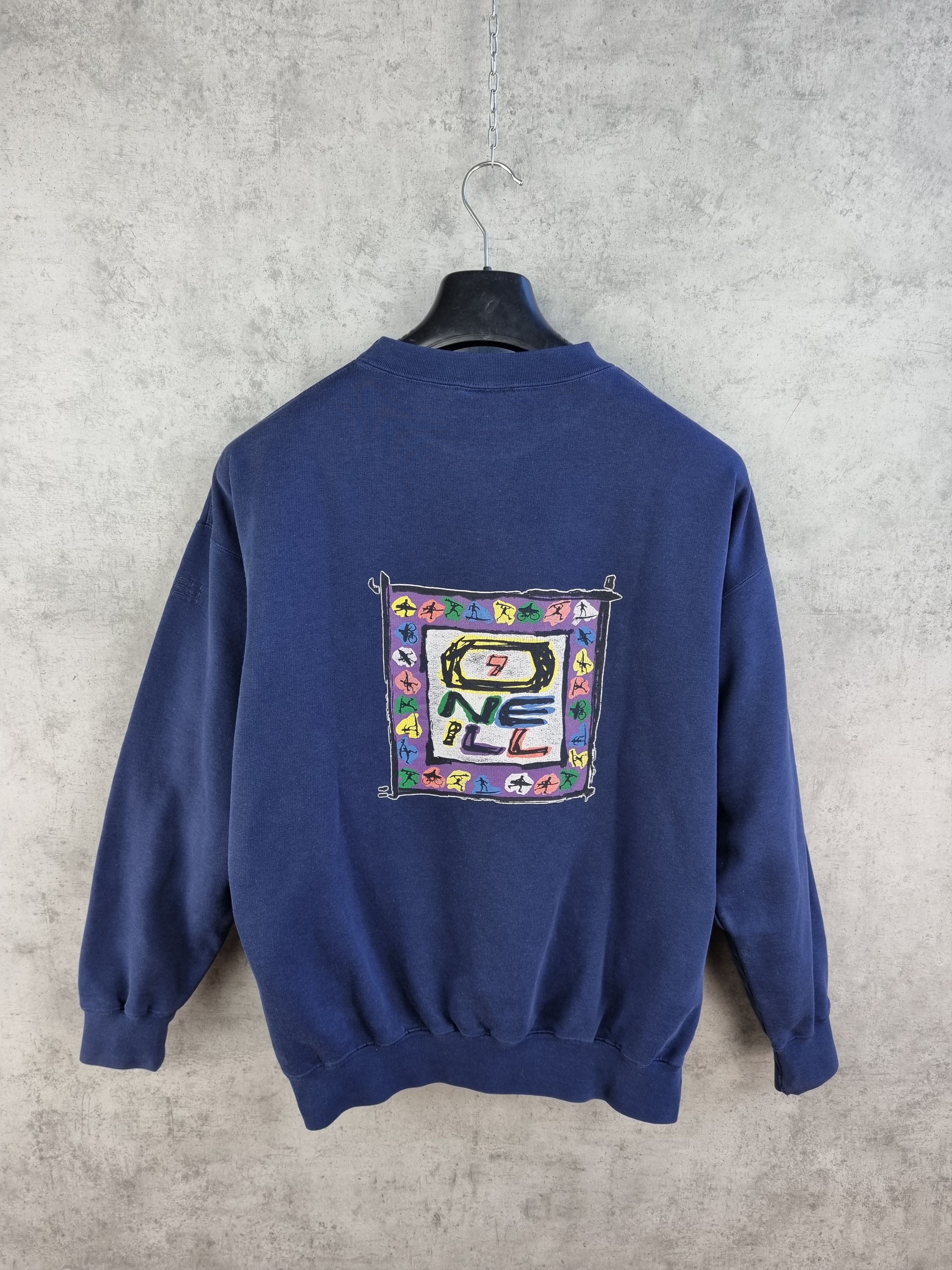 O'Neill × Quicksilver 90s Vintage ONEILL Box Logo Rare Sweatshirt Abstract 90s Size US L / EU 52-54 / 3 - 3 Thumbnail