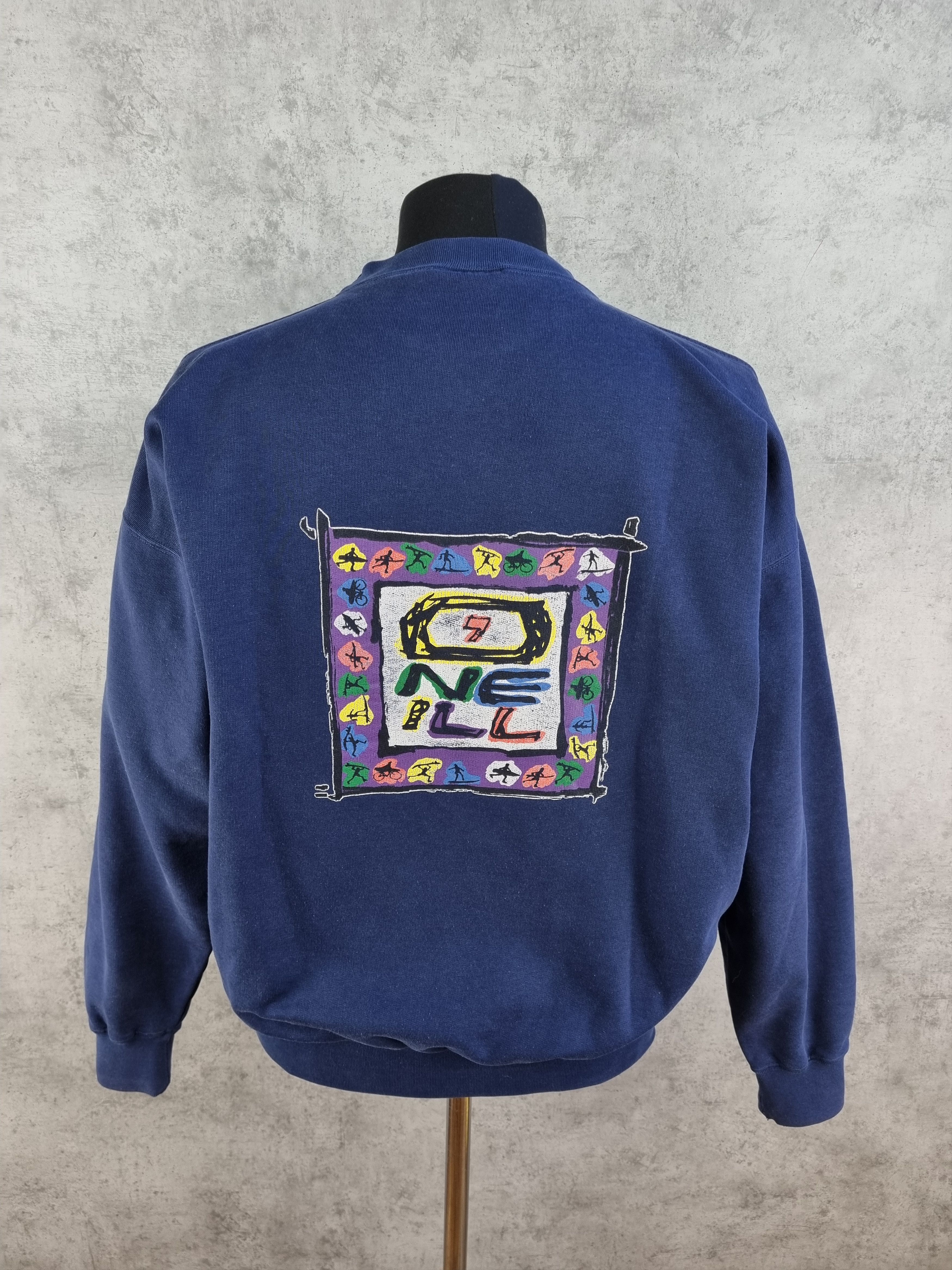 O'Neill × Quicksilver 90s Vintage ONEILL Box Logo Rare Sweatshirt Abstract 90s Size US L / EU 52-54 / 3 - 1 Thumbnail
