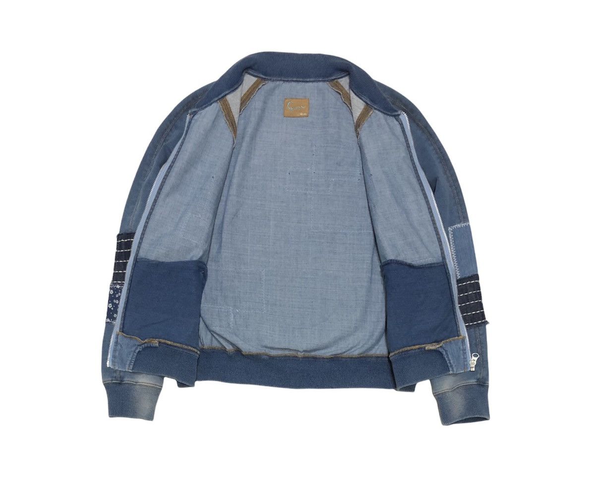 Japanese Brand Goji Ftaliya Patchwork Stretchable Bomber Jacket Size M / US 6-8 / IT 42-44 - 3 Thumbnail