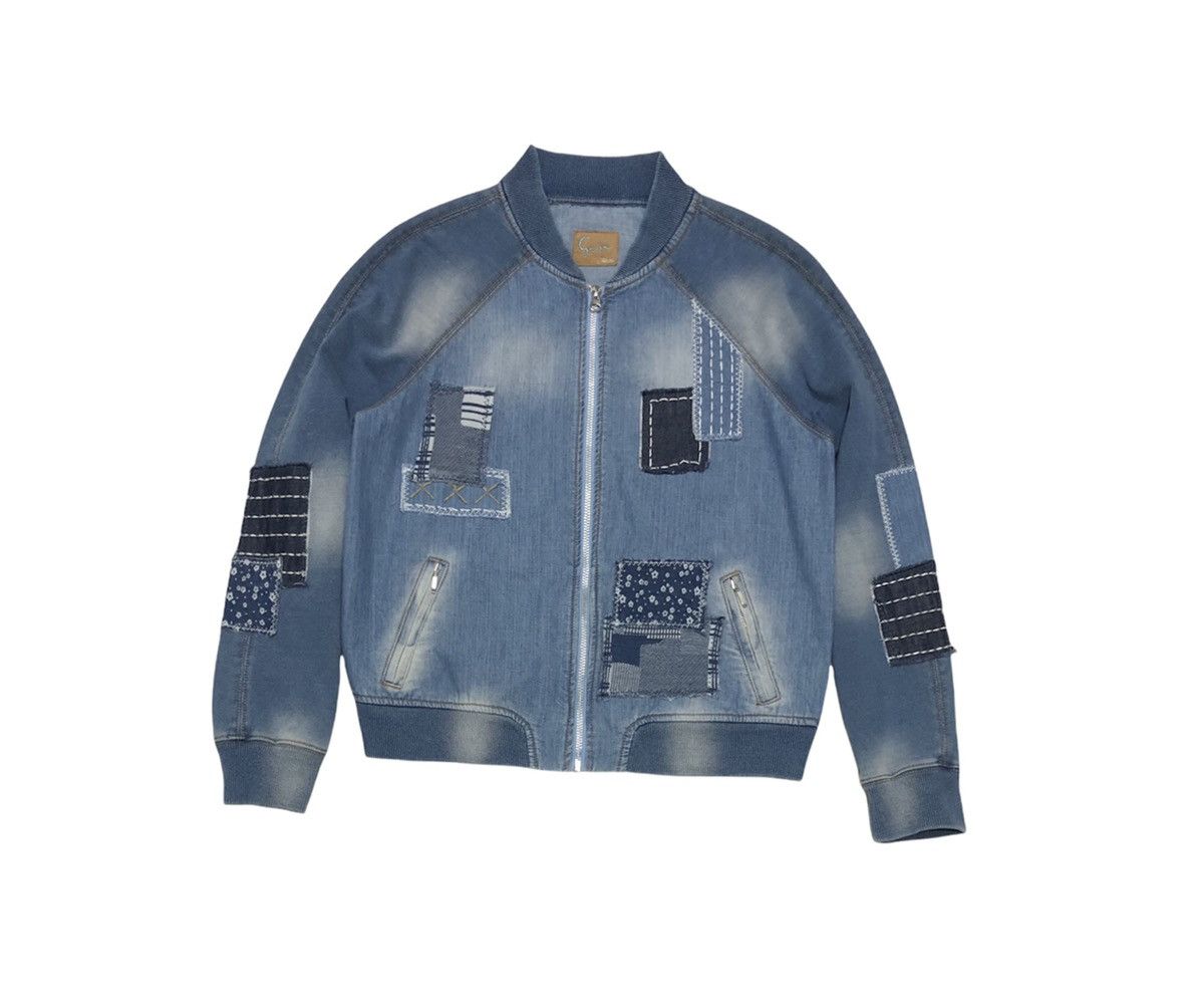 Japanese Brand Goji Ftaliya Patchwork Stretchable Bomber Jacket Size M / US 6-8 / IT 42-44 - 4 Thumbnail
