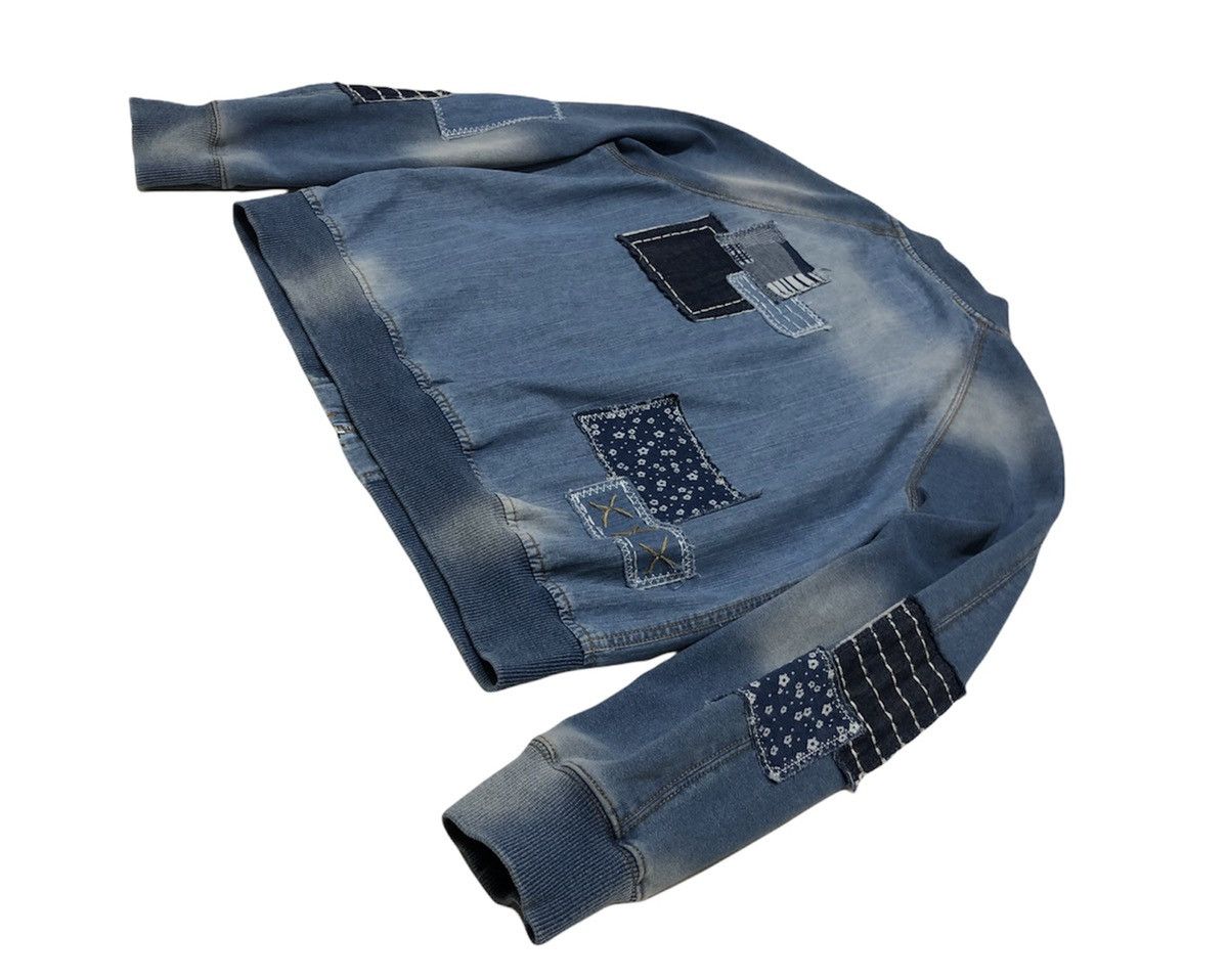Japanese Brand Goji Ftaliya Patchwork Stretchable Bomber Jacket Size M / US 6-8 / IT 42-44 - 9 Thumbnail