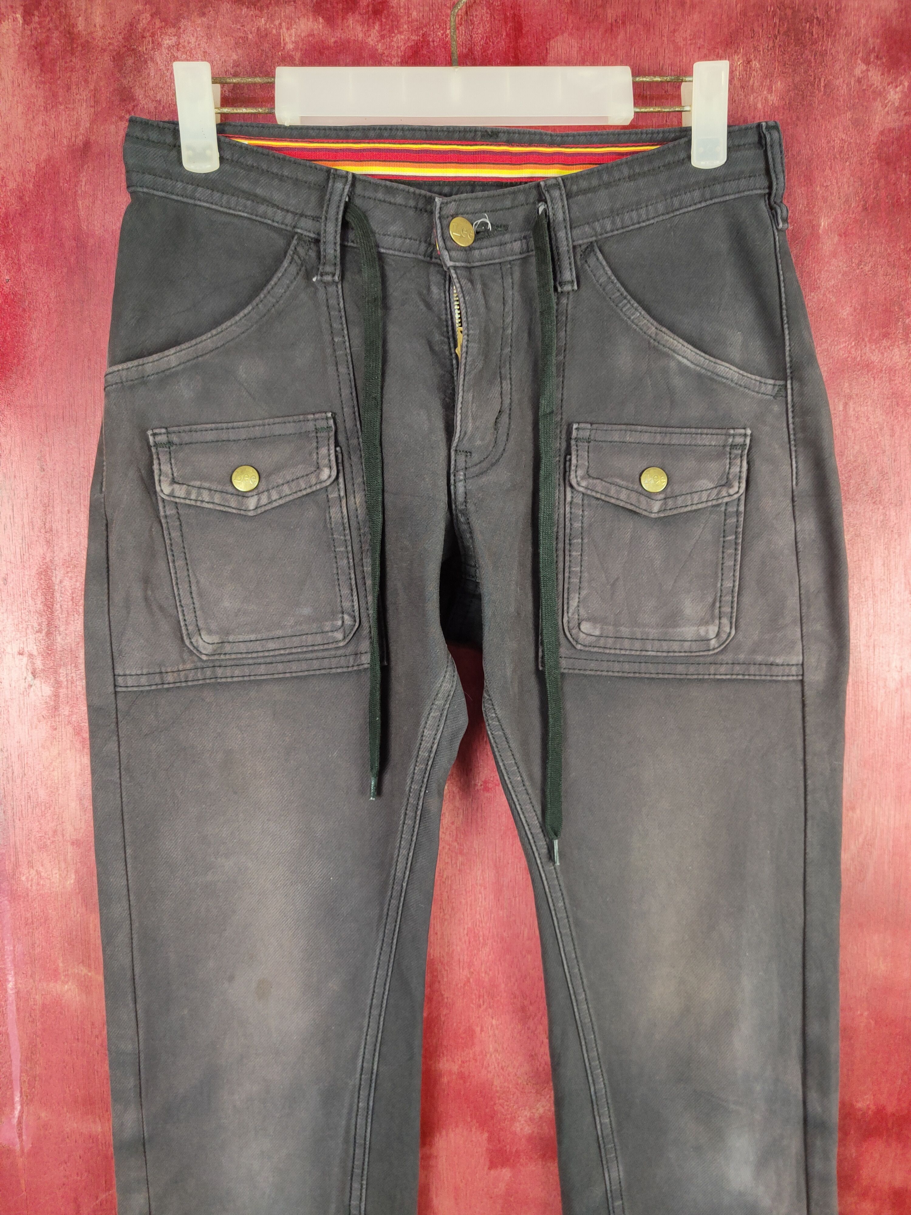 Japanese Brand Lee Union Made Black Faded Multi Pocket Bush Pants #S621 Size US 29 - 2 Thumbnail
