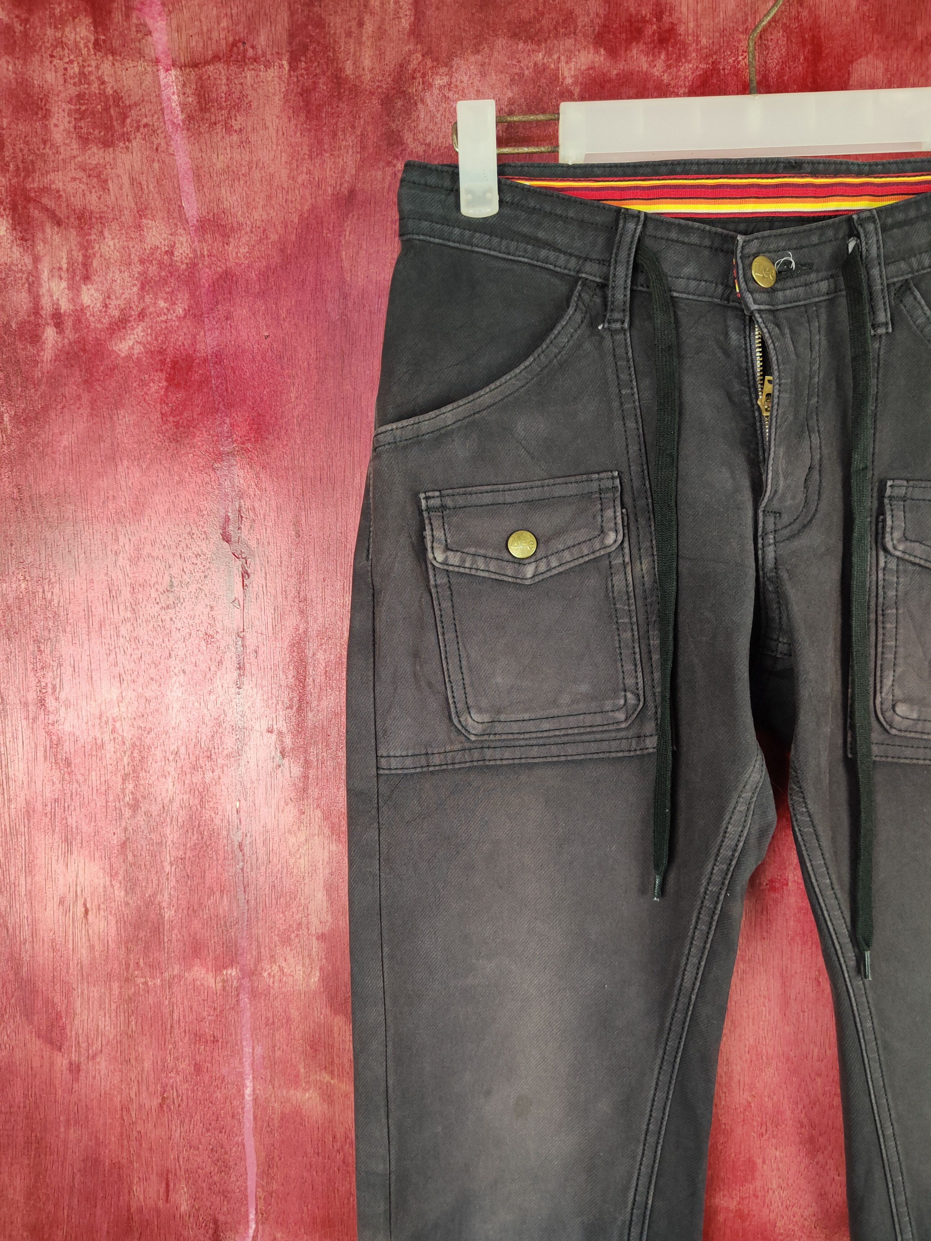 Japanese Brand Lee Union Made Black Faded Multi Pocket Bush Pants #S621 Size US 29 - 3 Thumbnail