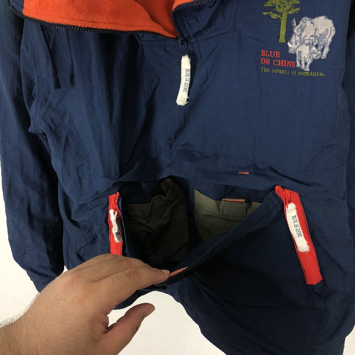 Japanese Brand SURVIVAL JACKET BLUE DE CHINE ANORAK STYLE HOODIE Size US M / EU 48-50 / 2 - 11 Thumbnail