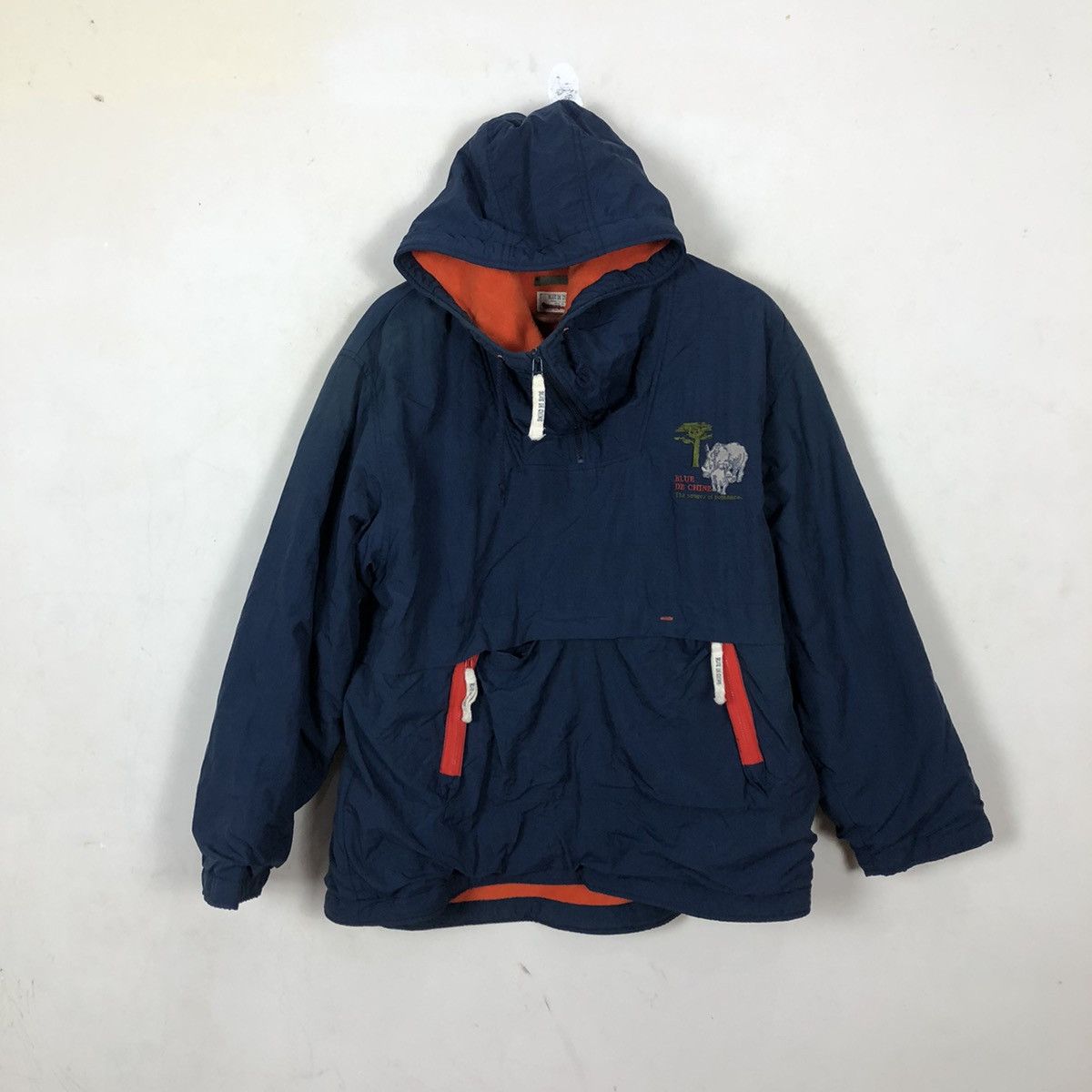 Japanese Brand SURVIVAL JACKET BLUE DE CHINE ANORAK STYLE HOODIE Size US M / EU 48-50 / 2 - 7 Thumbnail