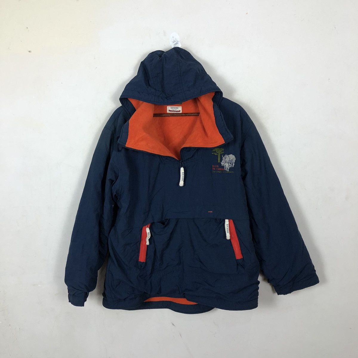 Japanese Brand SURVIVAL JACKET BLUE DE CHINE ANORAK STYLE HOODIE Size US M / EU 48-50 / 2 - 8 Thumbnail