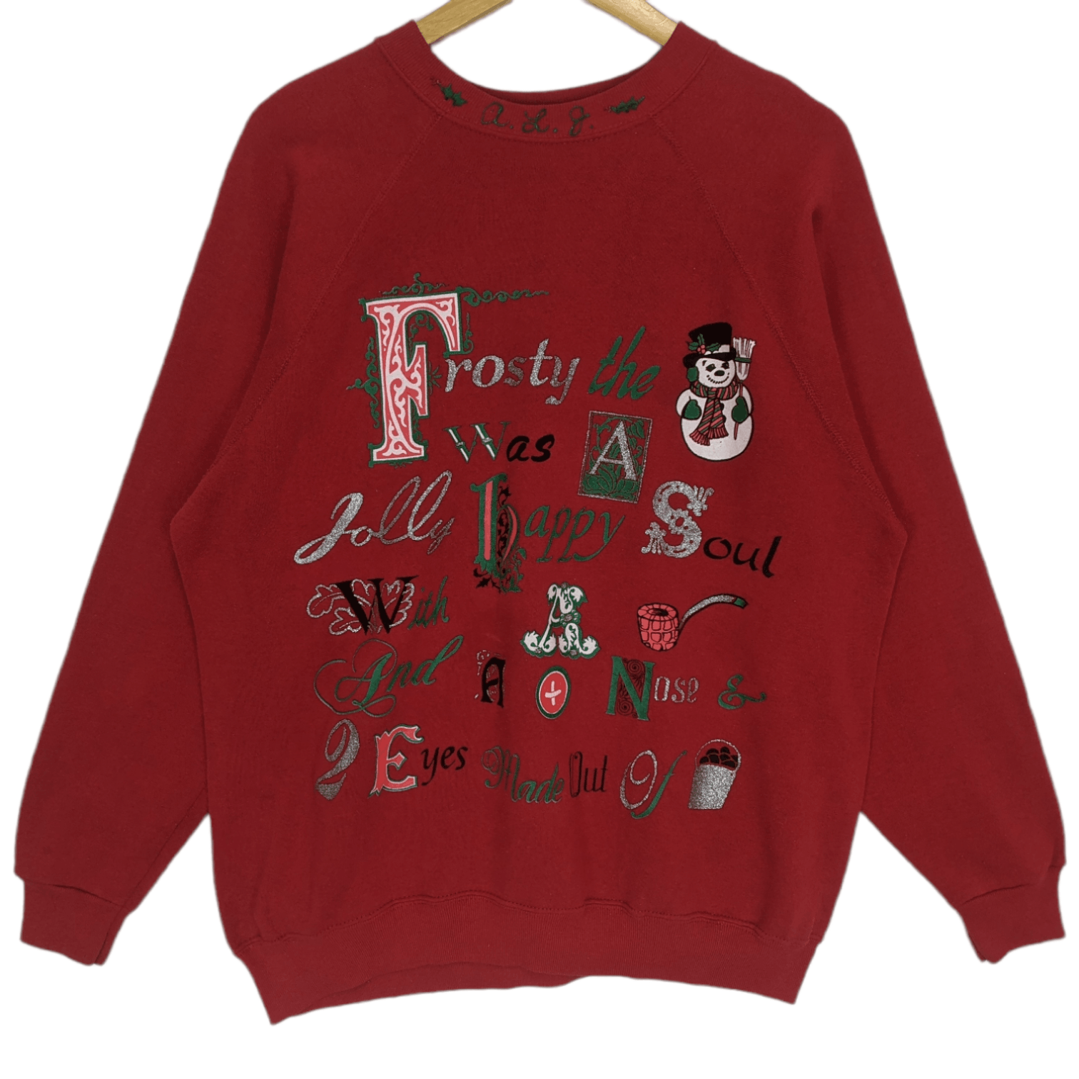 Tultex Vintage 90's HAPPY MERRY CHRISTMAS Full Image Sweatshirt Size US L / EU 52-54 / 3 - 2 Thumbnail