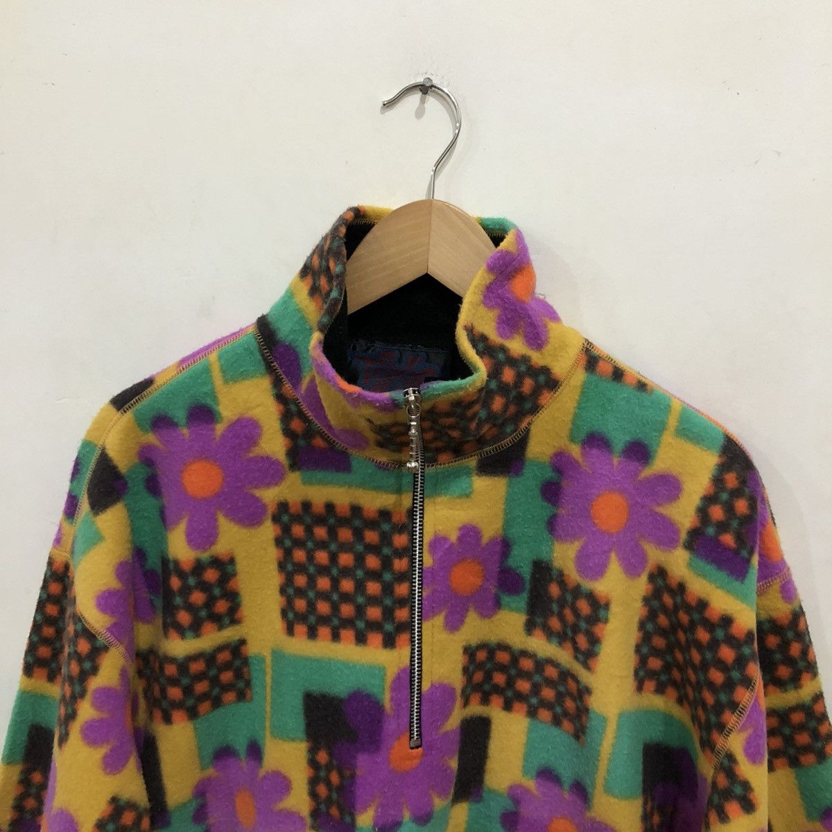 Japanese Brand Toxic Printed Fleece Half Zipper Jacket Navajo Design Size US M / EU 48-50 / 2 - 4 Thumbnail
