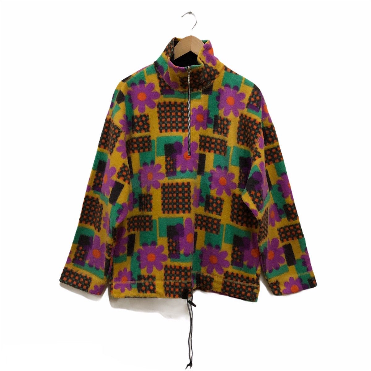 Toxic Printed Fleece Half Zipper Jacket Navajo Design