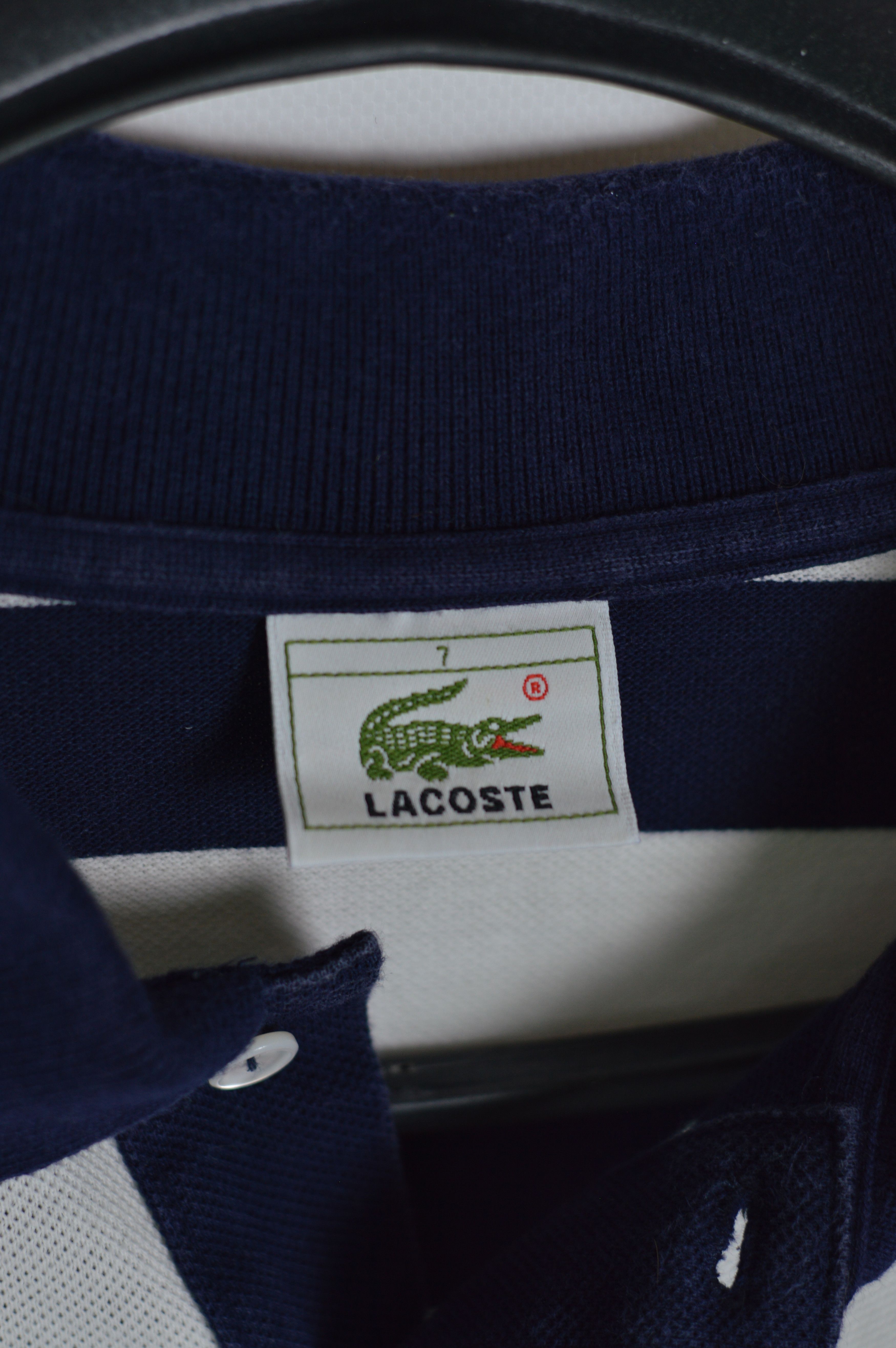 Lacoste × Vintage Vintage Lacoste Striped White\Blue Polo Size US XL / EU 56 / 4 - 6 Thumbnail