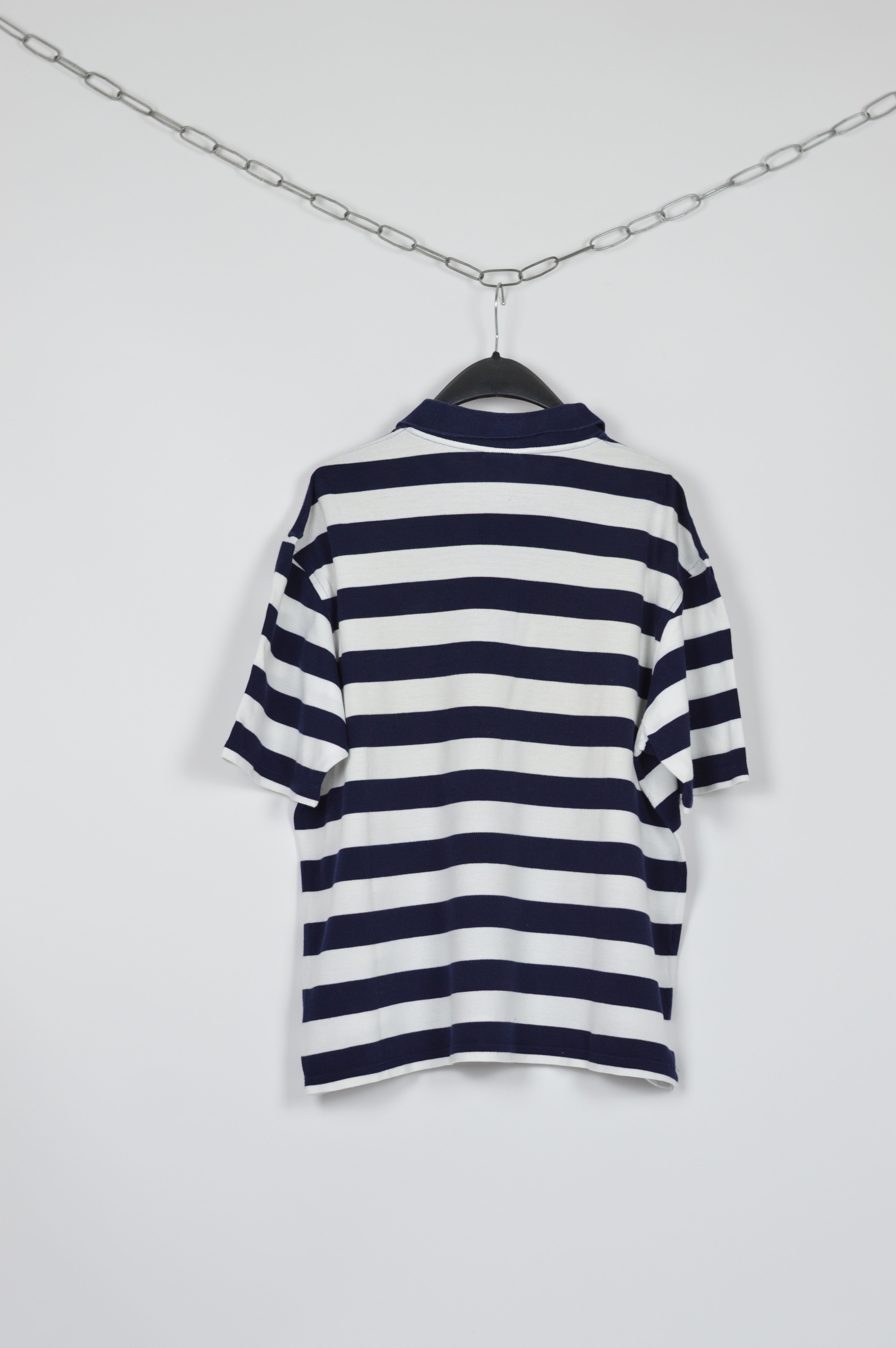 Lacoste × Vintage Vintage Lacoste Striped White\Blue Polo Size US XL / EU 56 / 4 - 5 Thumbnail