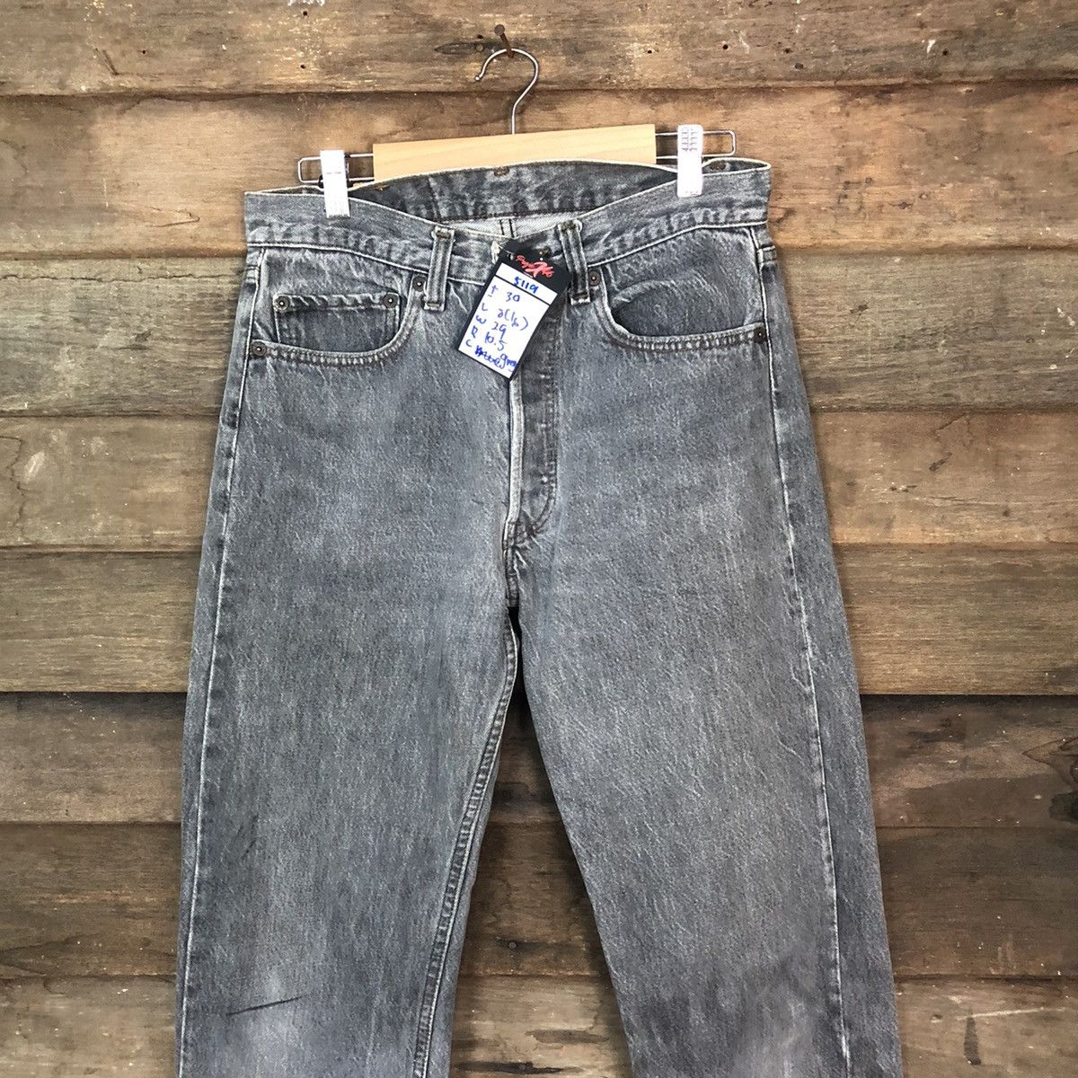 Levi's 80' 501 Levis vintage faded Grey Denim Pants #5119 Size US 30 / EU 46 - 2 Thumbnail